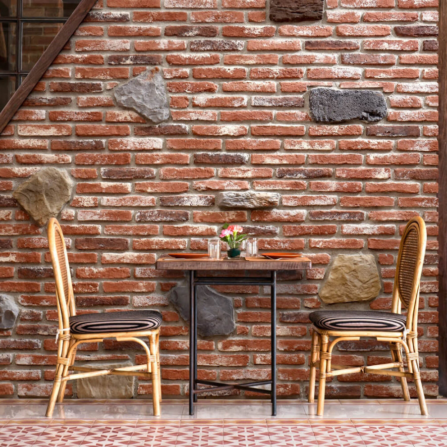 Ferrara Nostalgia Red Manufactured Stone Handmade Brick Veneer - Livfloors Collection