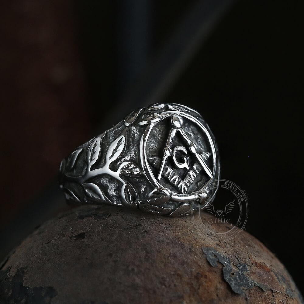 Masonic Symbol Stainless Steel Ring