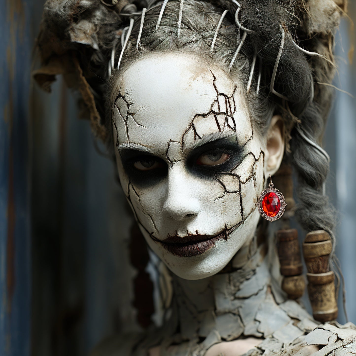 Victorian gothic renaissance inspired red or purple cameo earrings