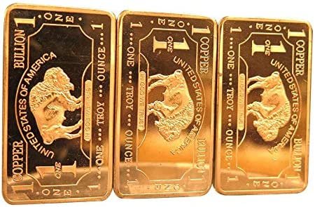 1 oz One Troy Ounce USA American Buffalo .999 Fine Copper Bullion Bar Ingot Cu Element CMCMINT