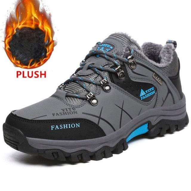 Men's Winter Snow Boots Waterproof Leather Sports Super Warm Men's Boots Outdoor Hiking Boots Work Travel Shoes Trail Climbing Shoes Lace Up Anti-Slip Waterproof Working Outdoor Boots