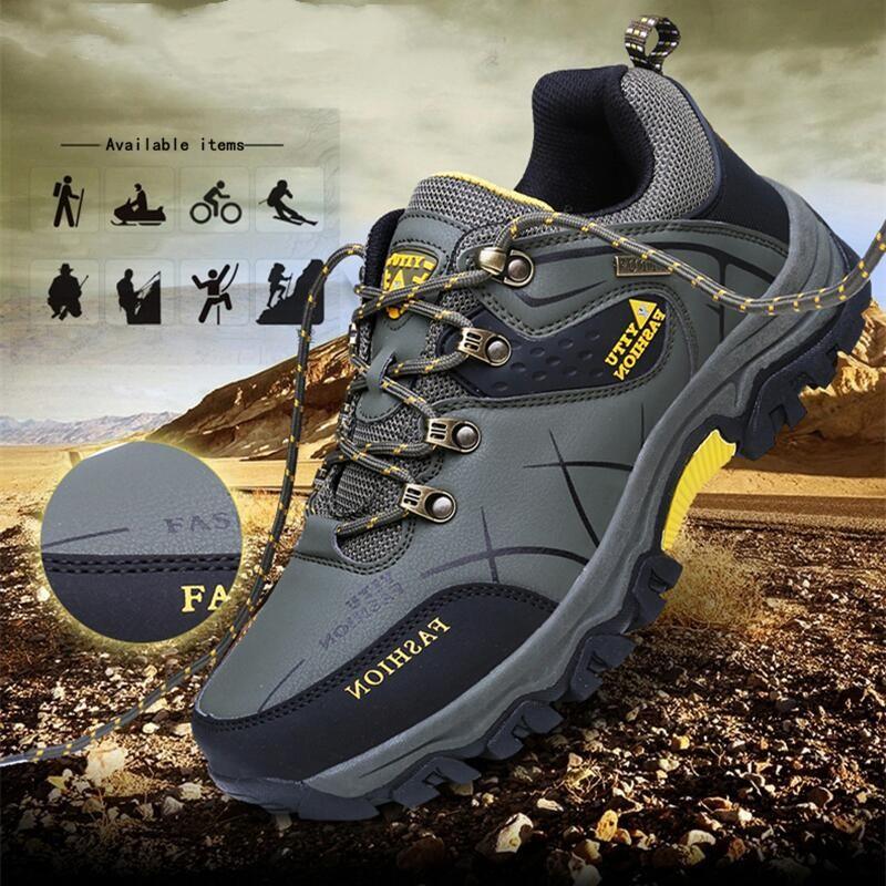 Men's Winter Snow Boots Waterproof Leather Sports Super Warm Men's Boots Outdoor Hiking Boots Work Travel Shoes Trail Climbing Shoes Lace Up Anti-Slip Waterproof Working Outdoor Boots