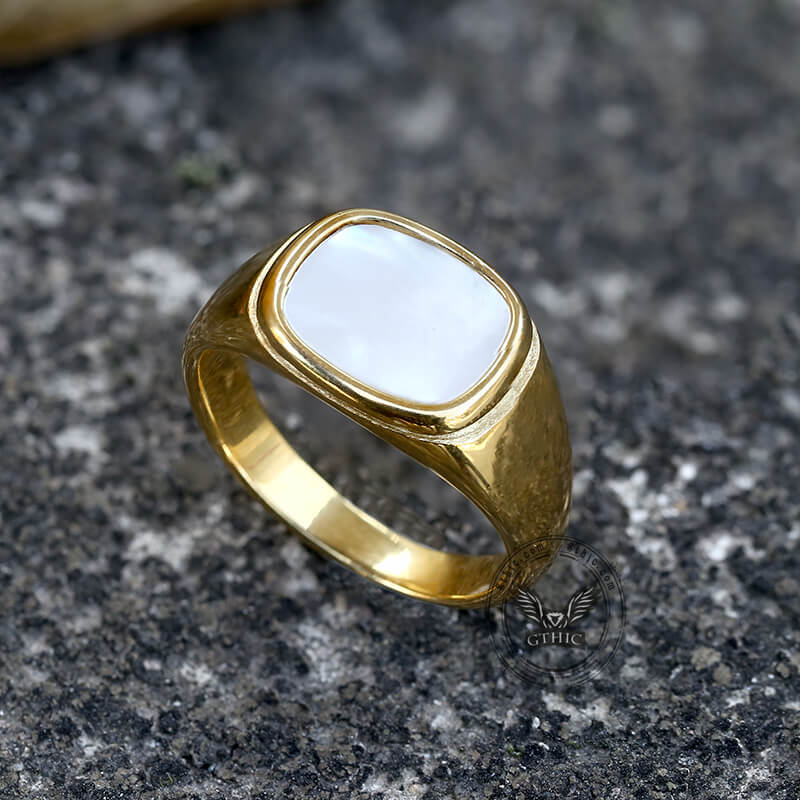 Square Shell Stainless Steel Minimalism Ring
