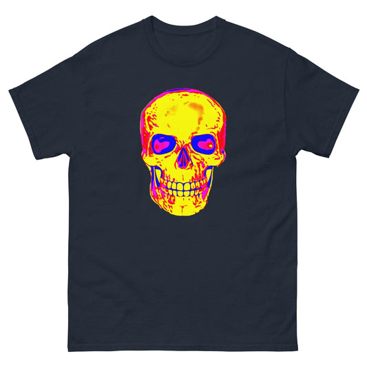 Fun Skull Men's classic tee Featuring a big orangy skull - Lizard Vigilante