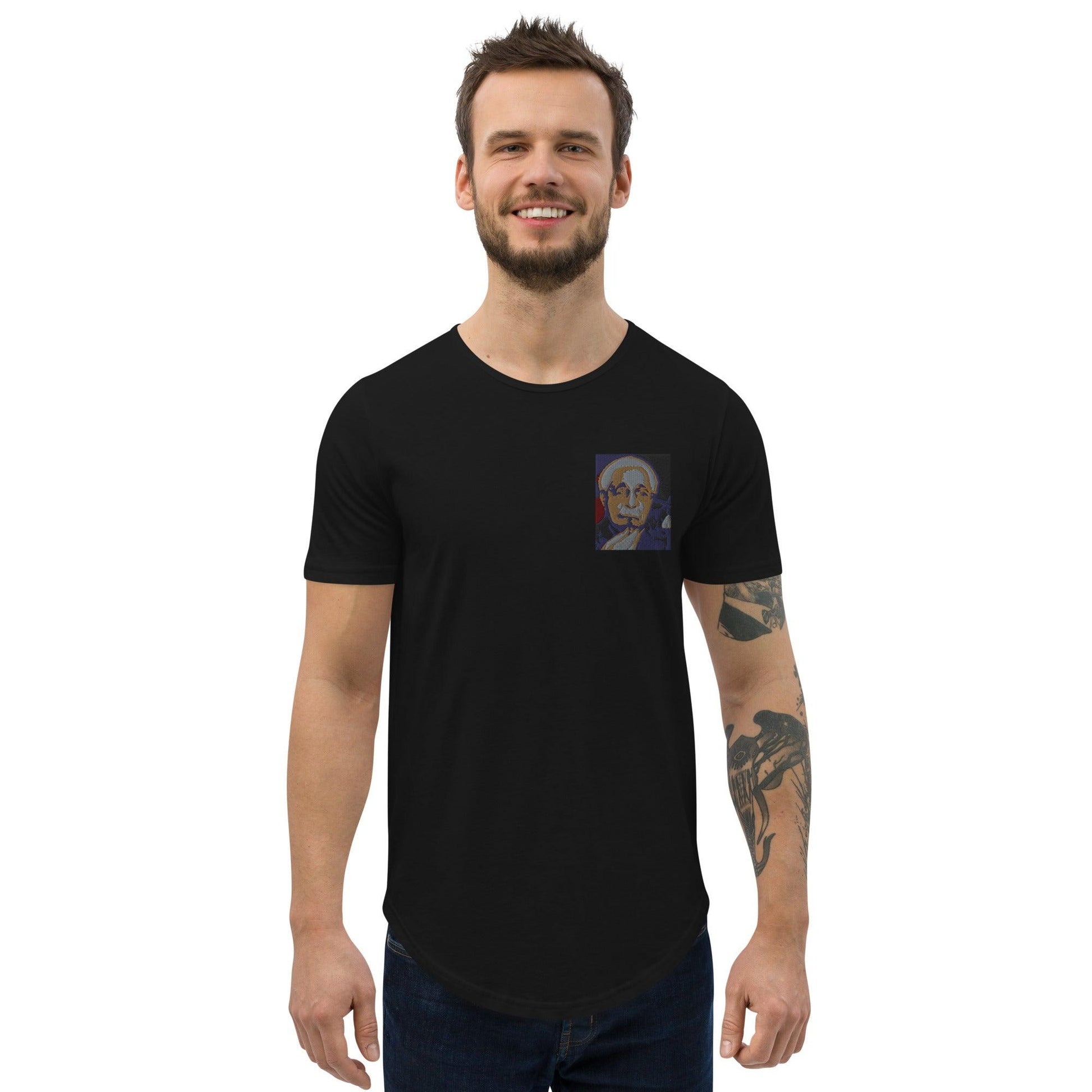 BURN ONE, Einstein! Men's Curved Hem T-Shirt - Lizard Vigilante