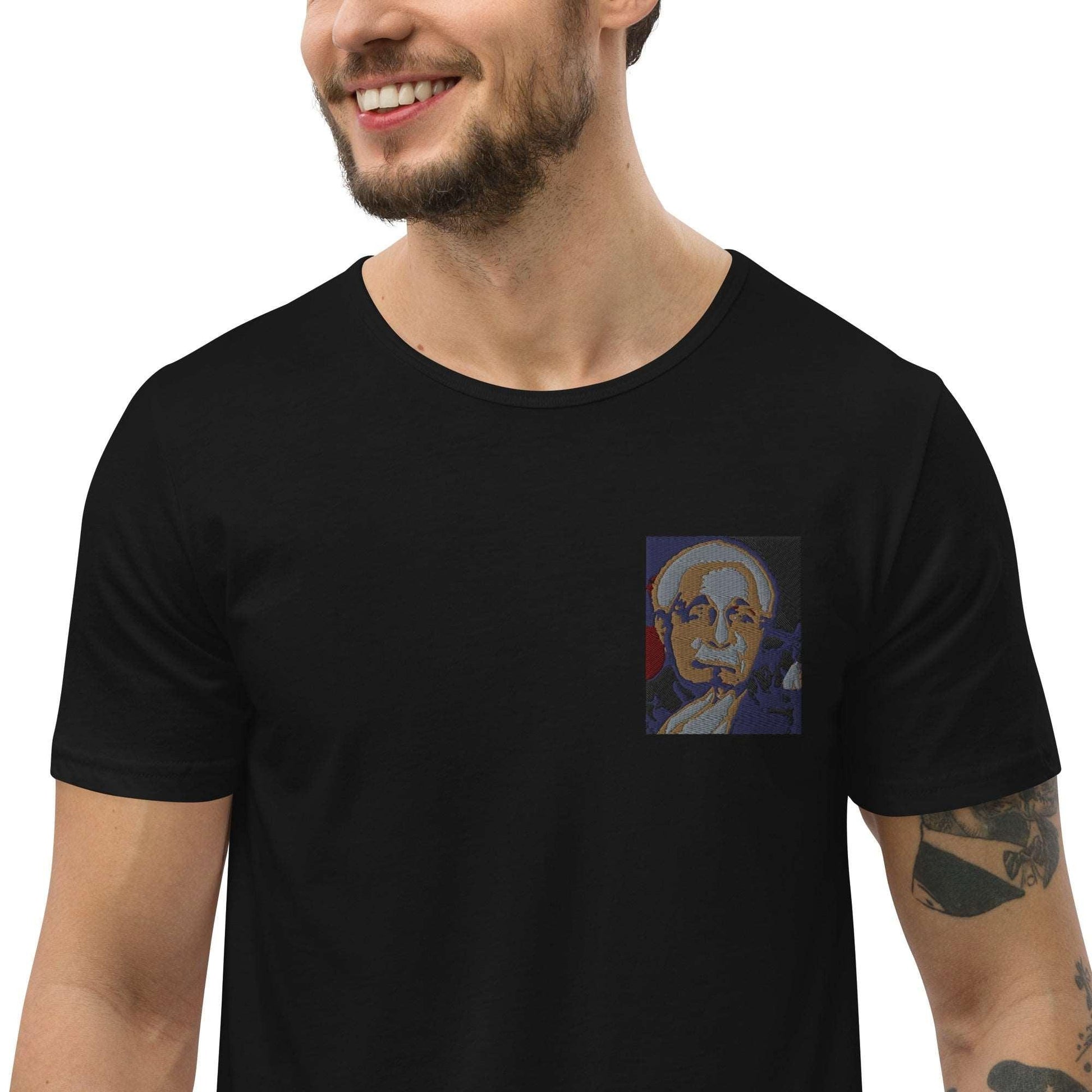 BURN ONE, Einstein! Men's Curved Hem T-Shirt - Lizard Vigilante