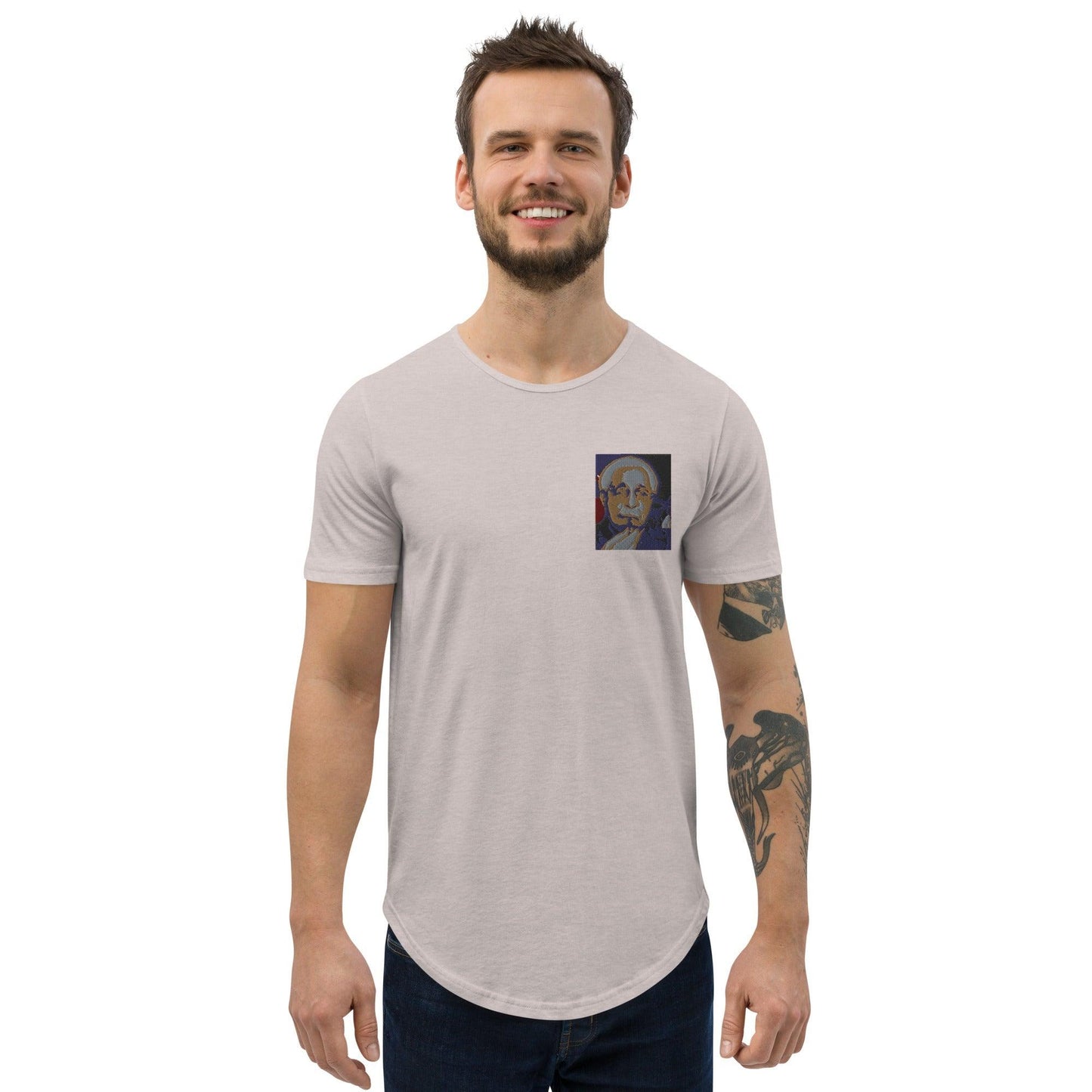 BURN ONE, Einstein! Men's Curved Hem T-Shirt - Lizard Vigilante