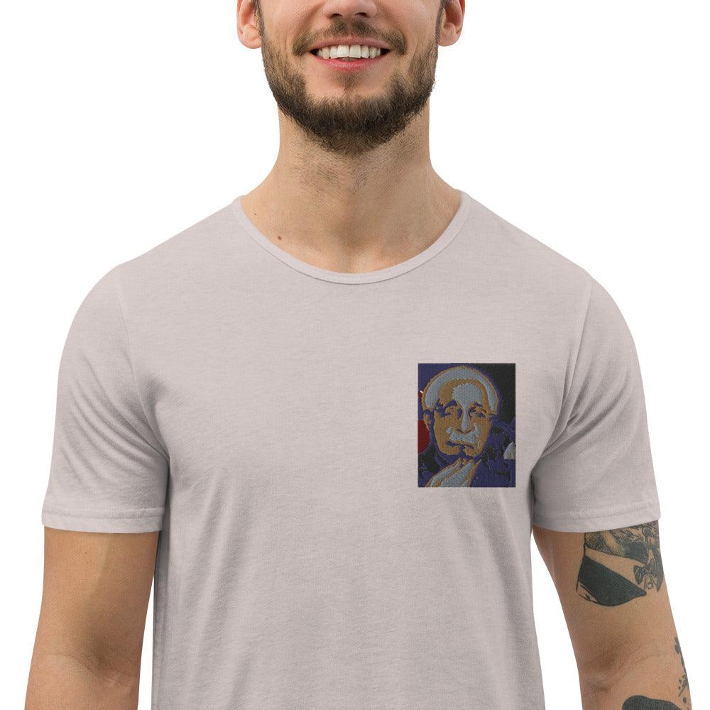 BURN ONE, Einstein! Men's Curved Hem T-Shirt - Lizard Vigilante