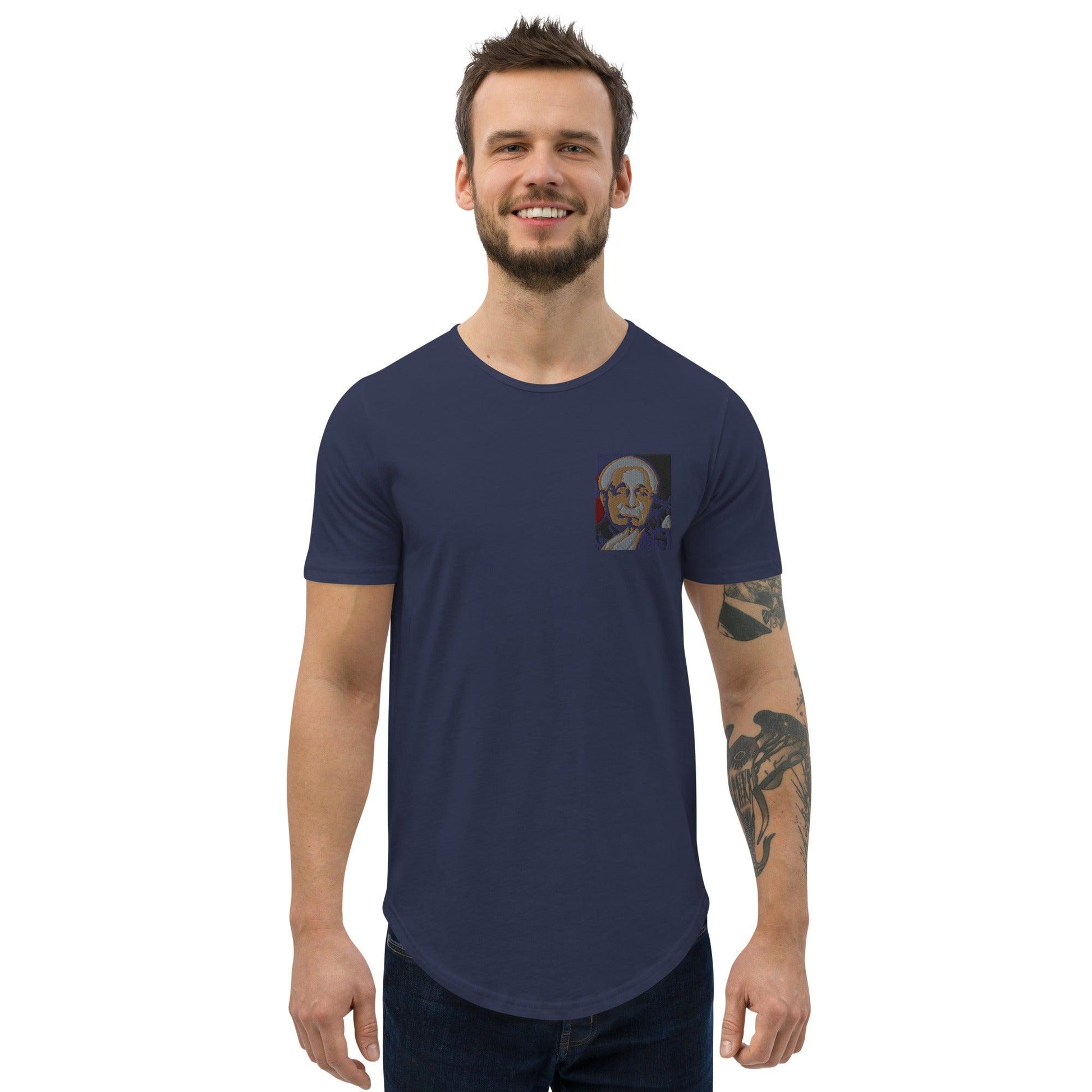 BURN ONE, Einstein! Men's Curved Hem T-Shirt - Lizard Vigilante