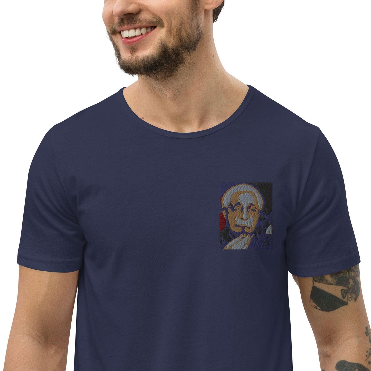 BURN ONE, Einstein! Men's Curved Hem T-Shirt - Lizard Vigilante