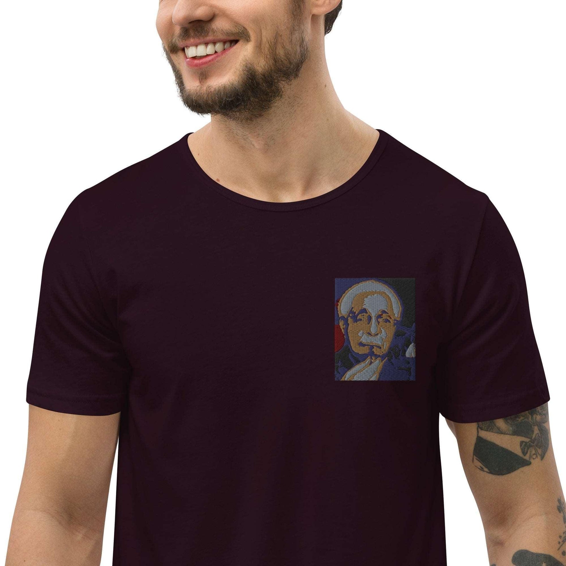 BURN ONE, Einstein! Men's Curved Hem T-Shirt - Lizard Vigilante