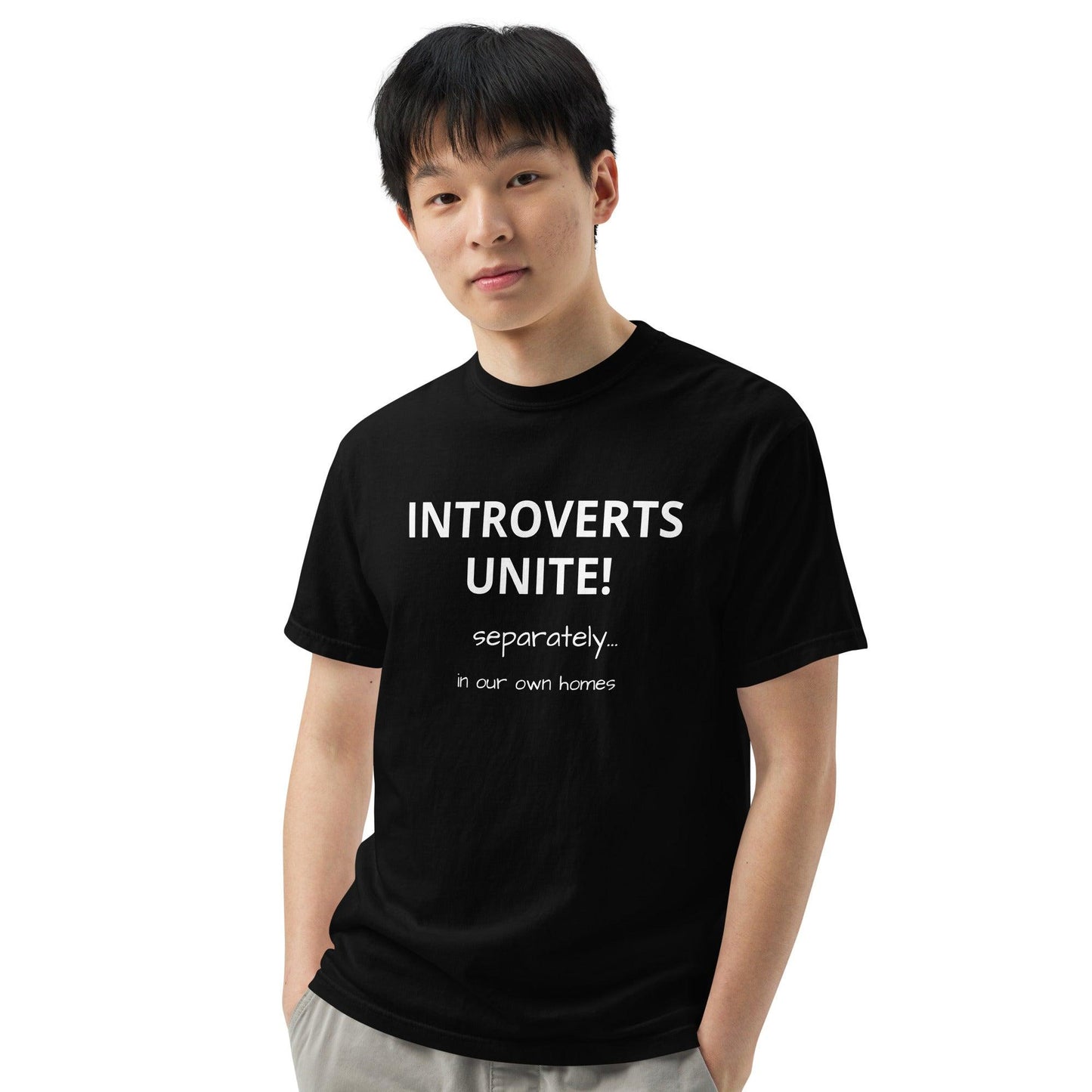 INTROVERTS UNITE! Men’s garment-dyed heavyweight t-shirt - Lizard Vigilante