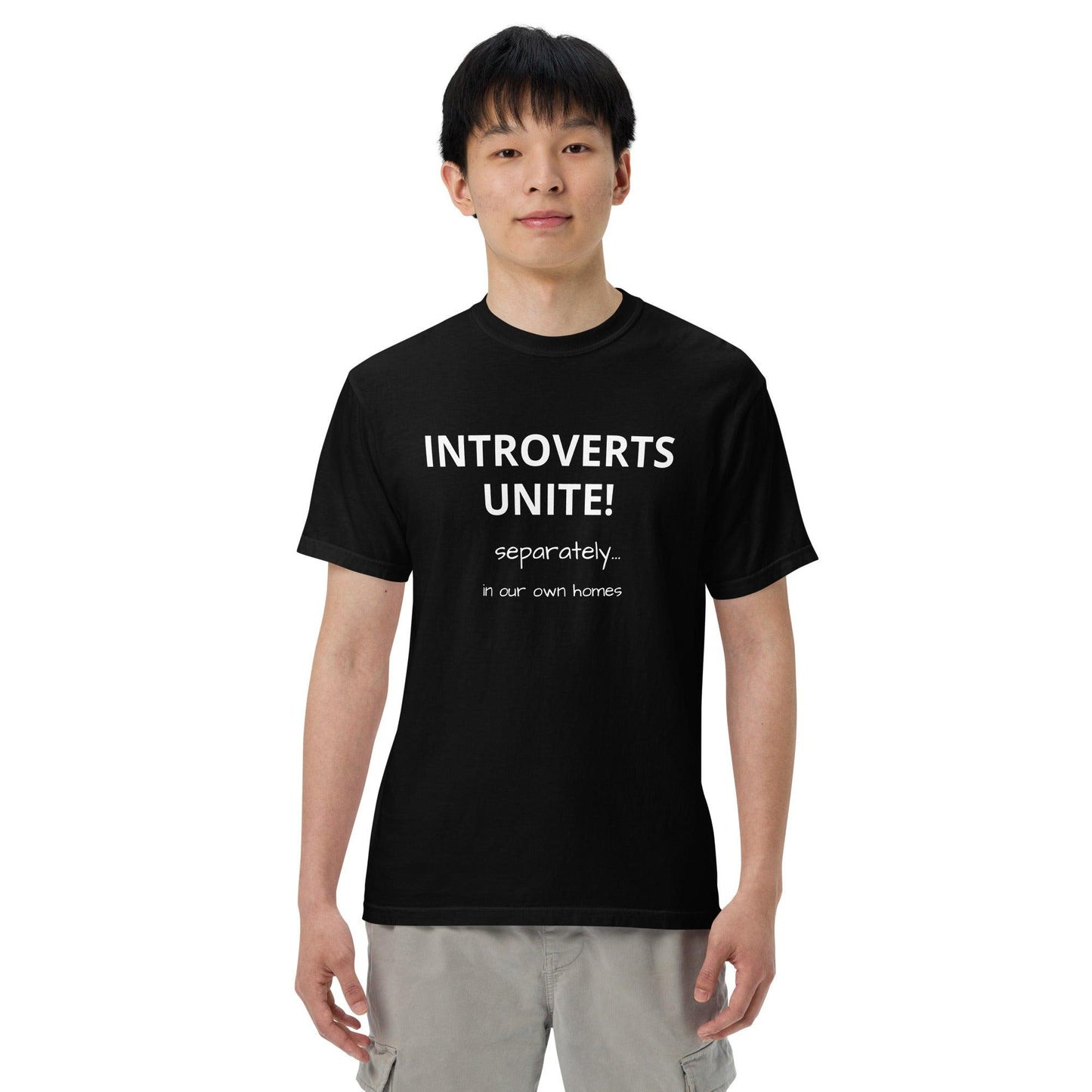 INTROVERTS UNITE! Men’s garment-dyed heavyweight t-shirt - Lizard Vigilante