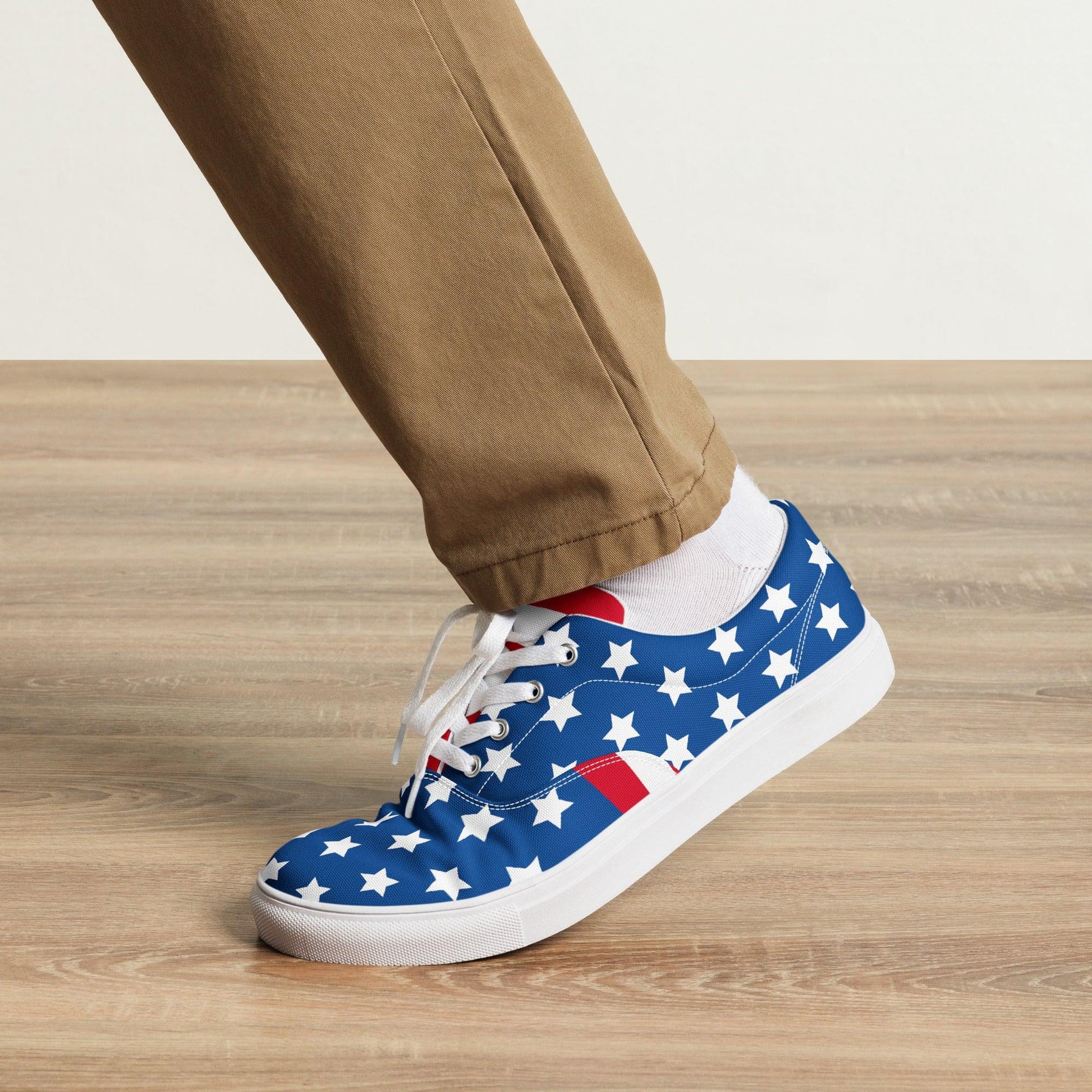 American Flag Men’s lace-up canvas shoes - Lizard Vigilante