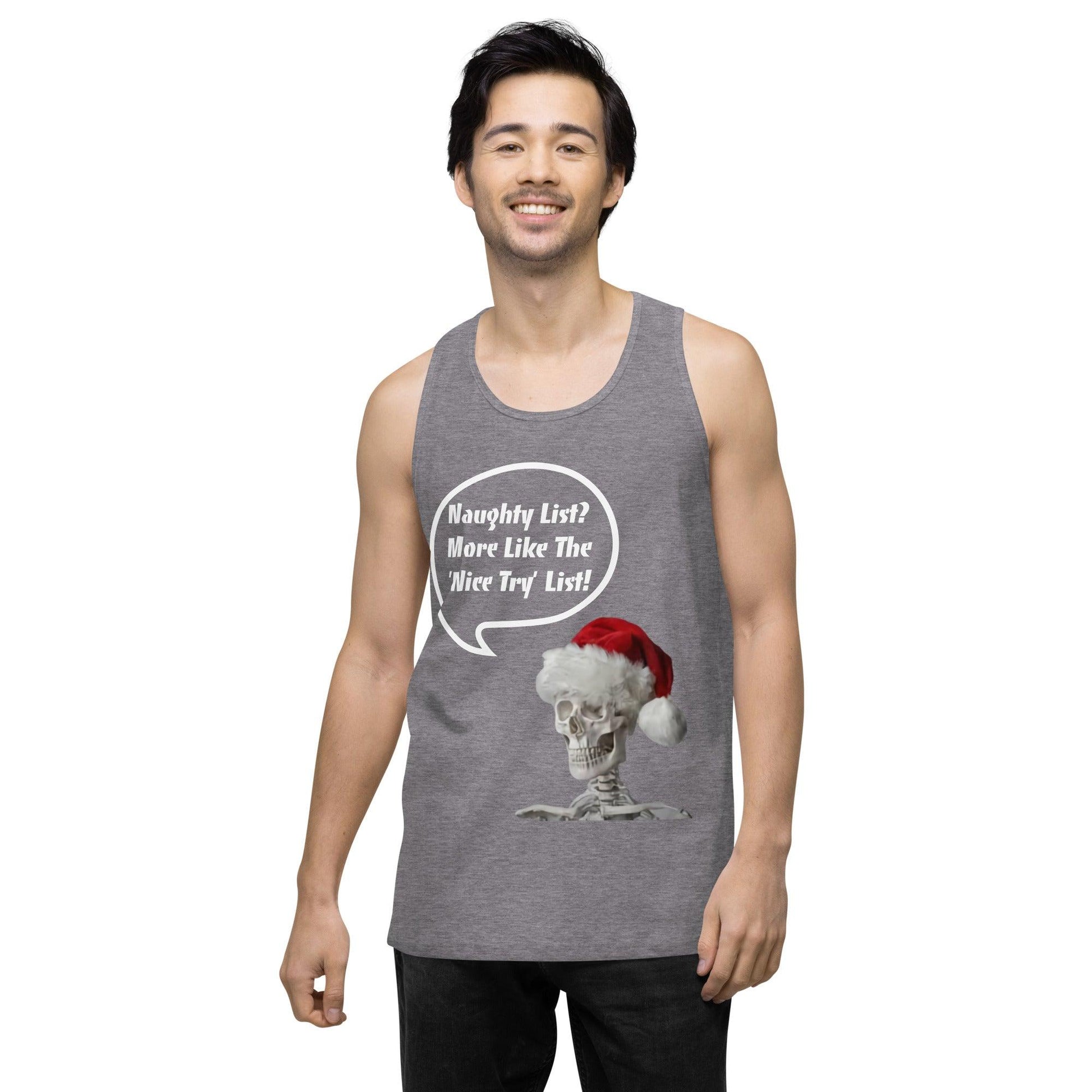 Naughty List? Men’s premium tank top / Christmas Holiday Tank Shirt - Lizard Vigilante