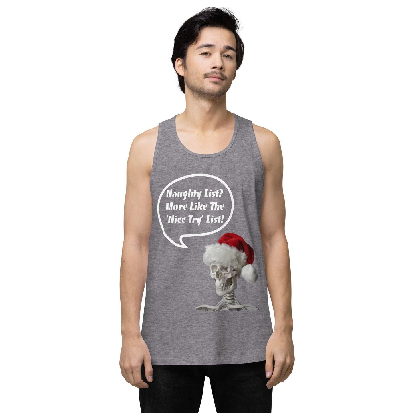 Naughty List? Men’s premium tank top / Christmas Holiday Tank Shirt - Lizard Vigilante