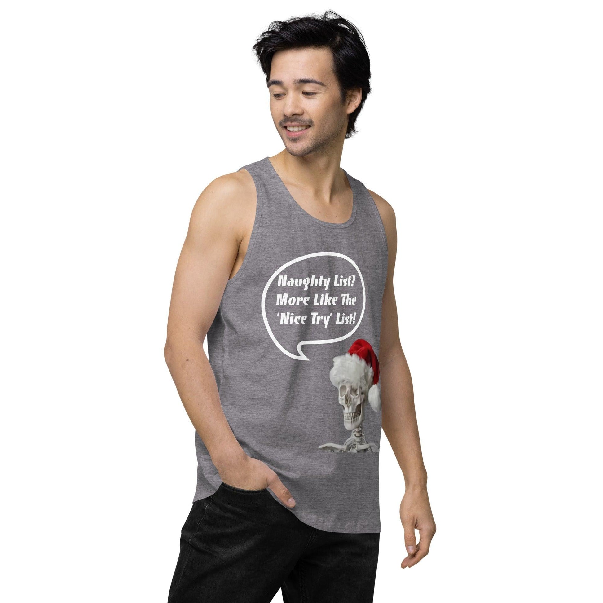 Naughty List? Men’s premium tank top / Christmas Holiday Tank Shirt - Lizard Vigilante