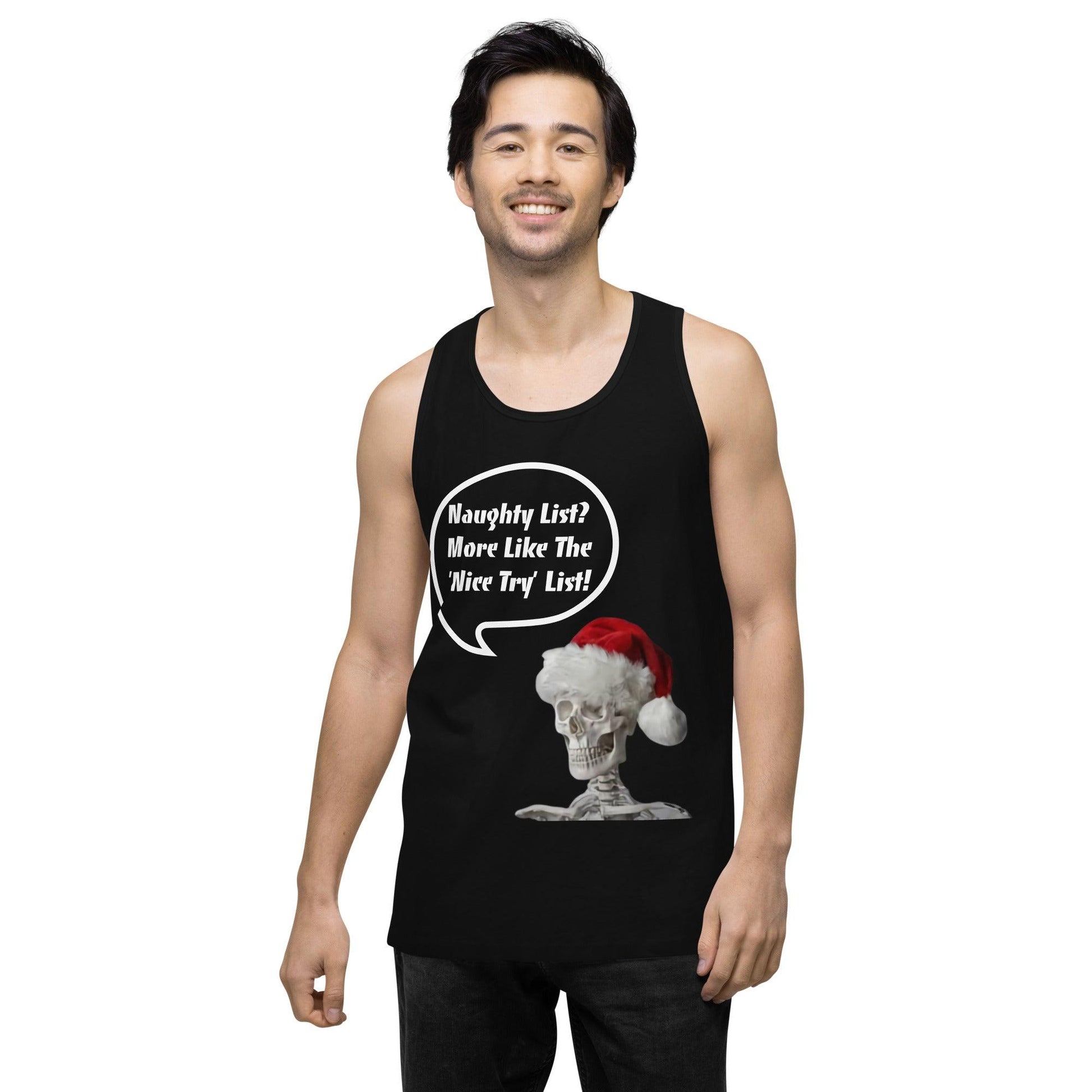 Naughty List? Men’s premium tank top / Christmas Holiday Tank Shirt - Lizard Vigilante