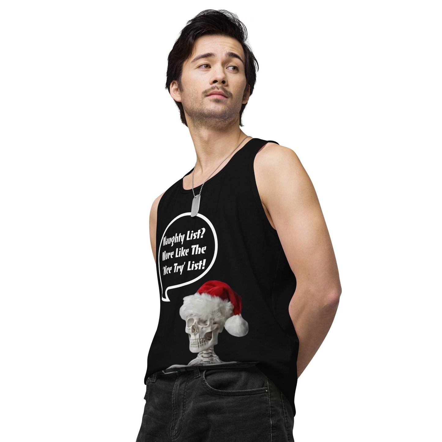 Naughty List? Men’s premium tank top / Christmas Holiday Tank Shirt - Lizard Vigilante