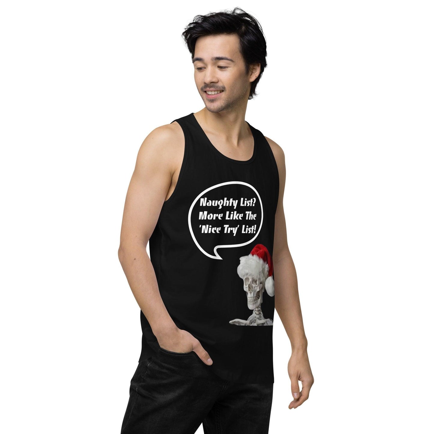 Naughty List? Men’s premium tank top / Christmas Holiday Tank Shirt - Lizard Vigilante