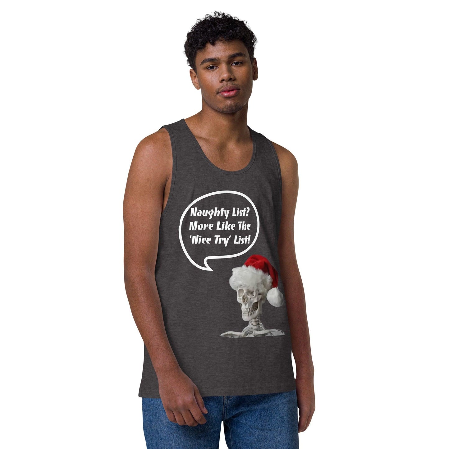 Naughty List? Men’s premium tank top / Christmas Holiday Tank Shirt - Lizard Vigilante