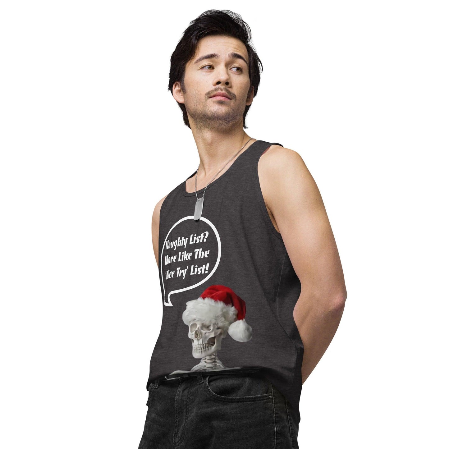 Naughty List? Men’s premium tank top / Christmas Holiday Tank Shirt - Lizard Vigilante