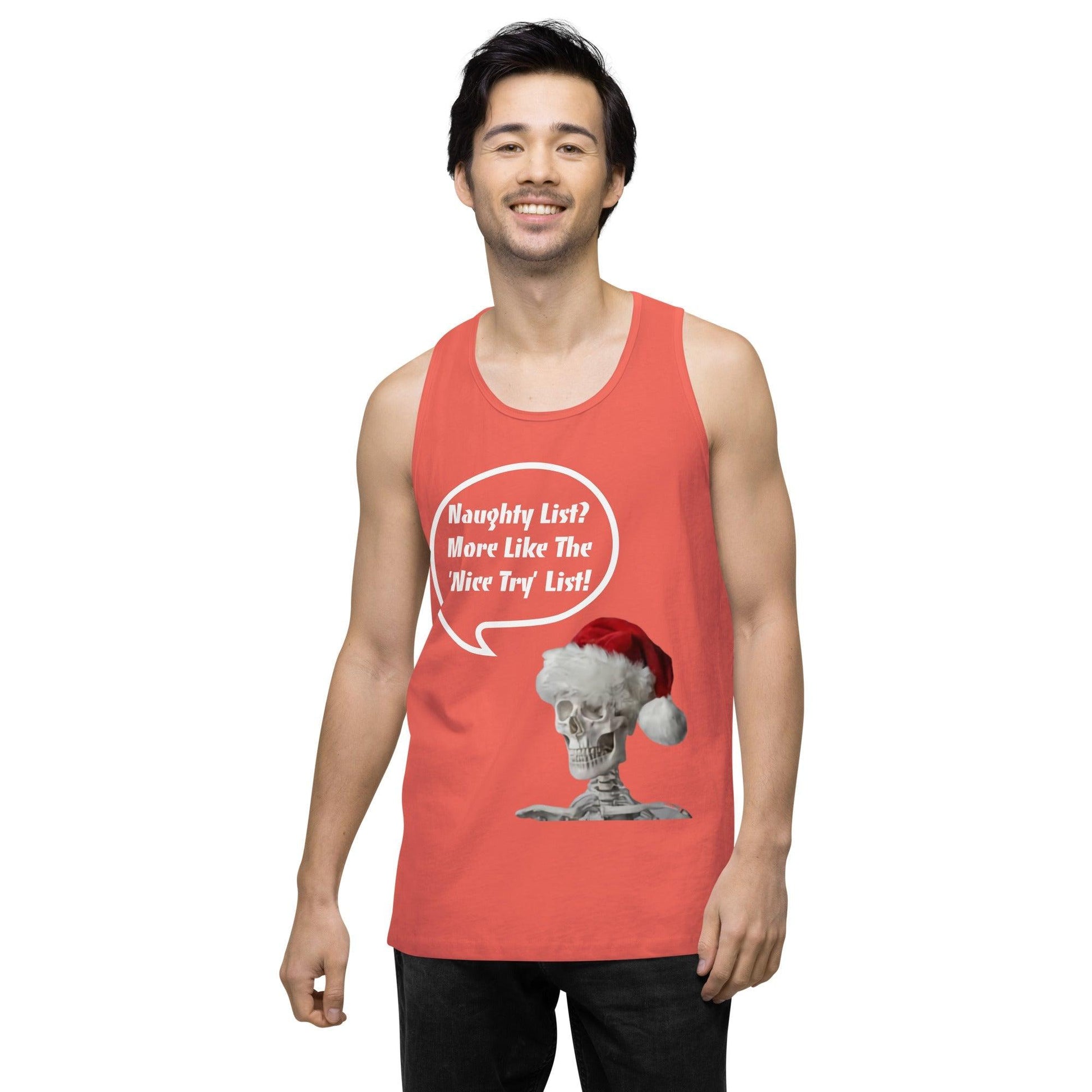 Naughty List? Men’s premium tank top / Christmas Holiday Tank Shirt - Lizard Vigilante