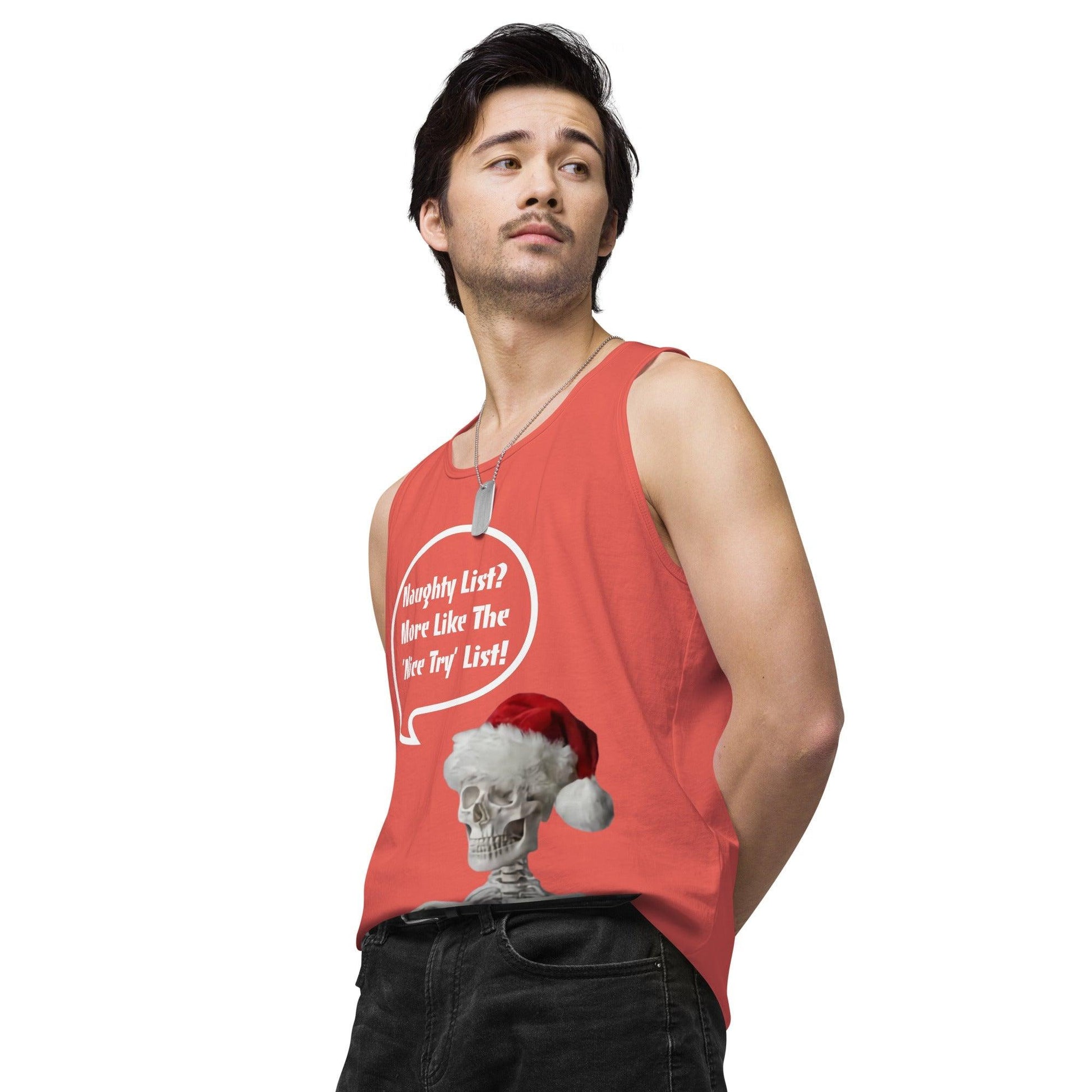 Naughty List? Men’s premium tank top / Christmas Holiday Tank Shirt - Lizard Vigilante