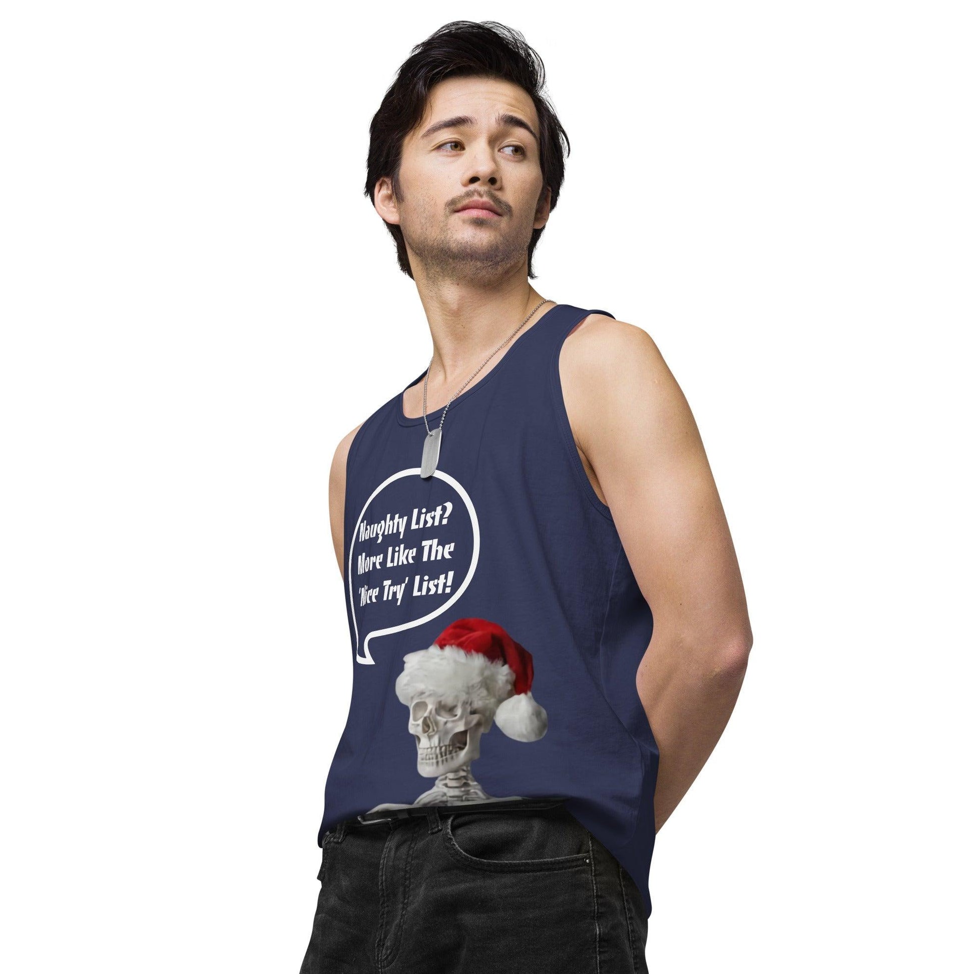 Naughty List? Men’s premium tank top / Christmas Holiday Tank Shirt - Lizard Vigilante