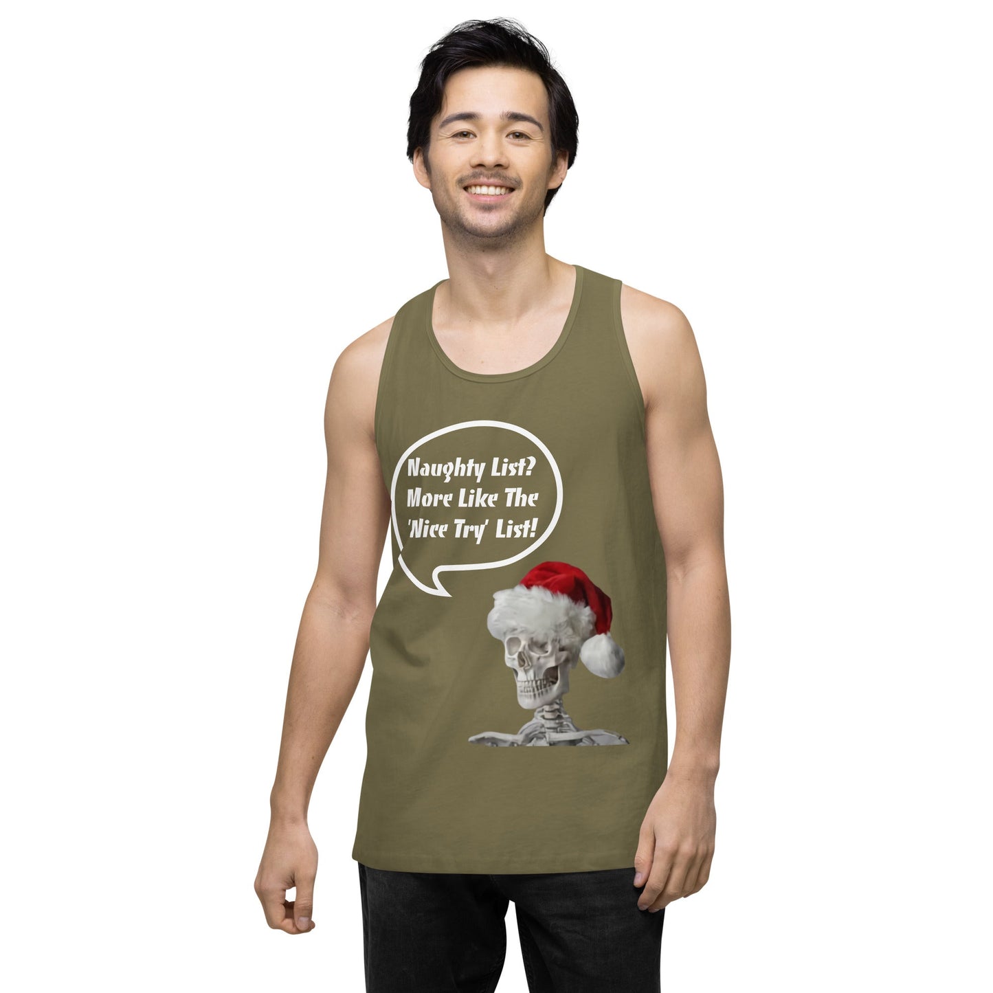 Naughty List? Men’s premium tank top / Christmas Holiday Tank Shirt - Lizard Vigilante