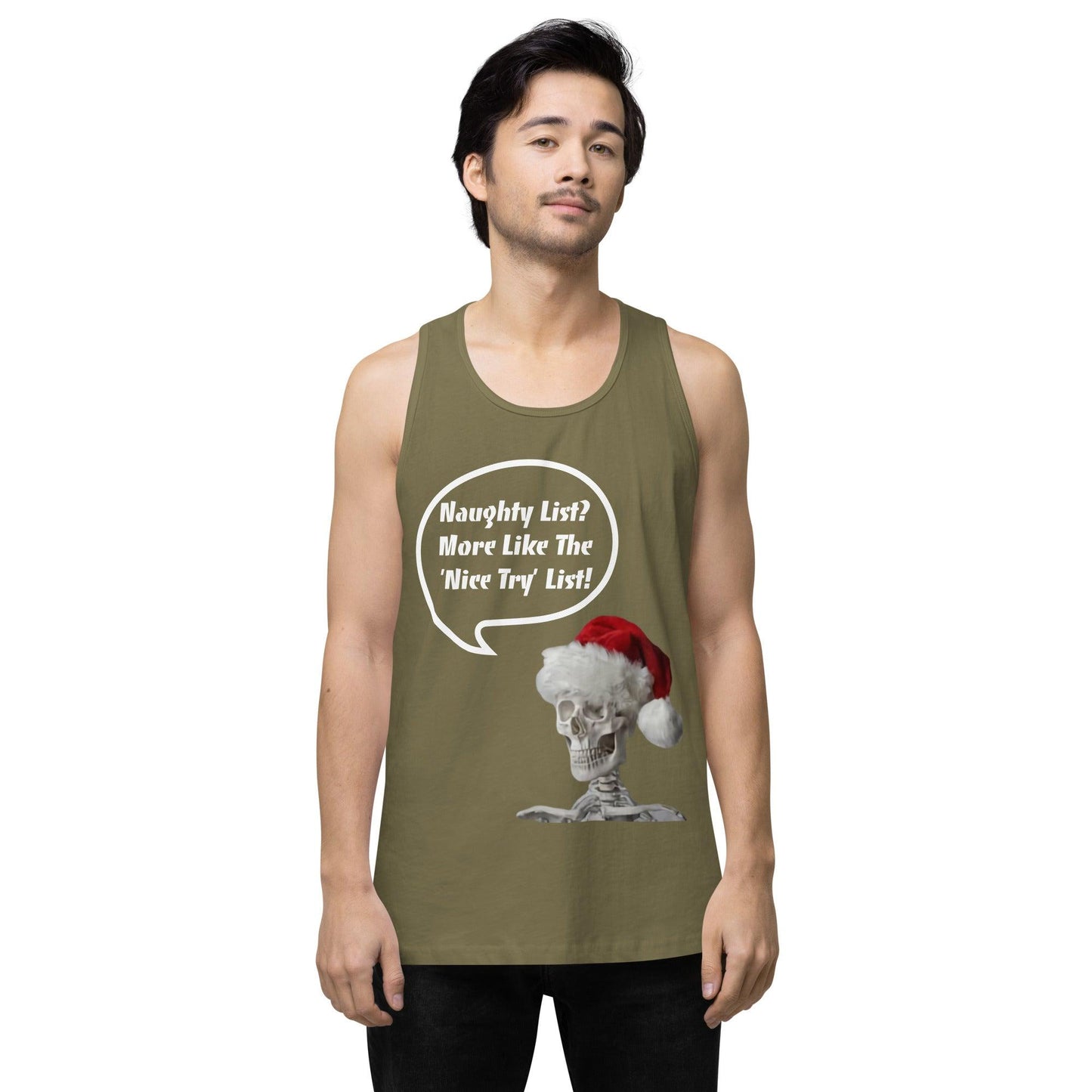 Naughty List? Men’s premium tank top / Christmas Holiday Tank Shirt - Lizard Vigilante