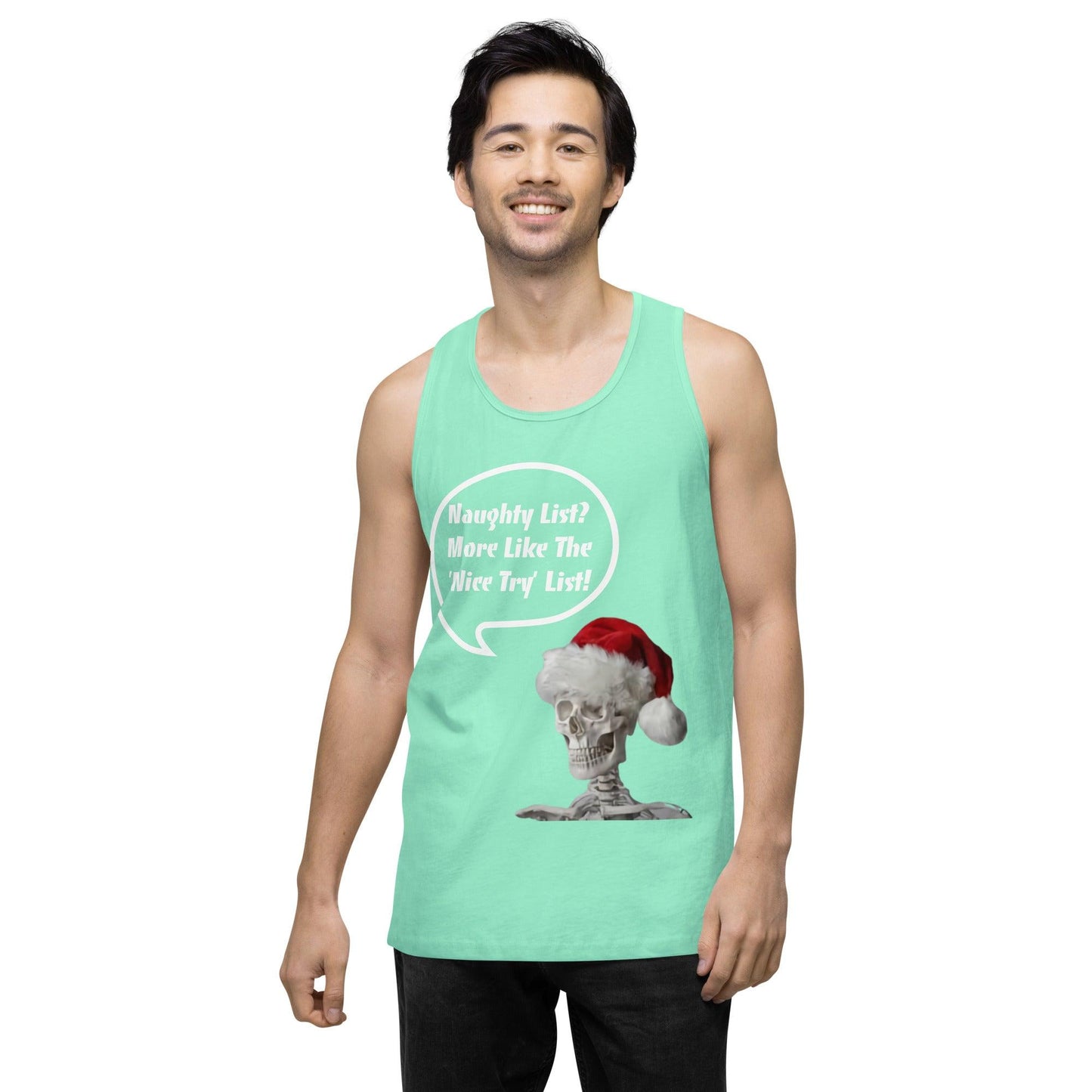 Naughty List? Men’s premium tank top / Christmas Holiday Tank Shirt - Lizard Vigilante