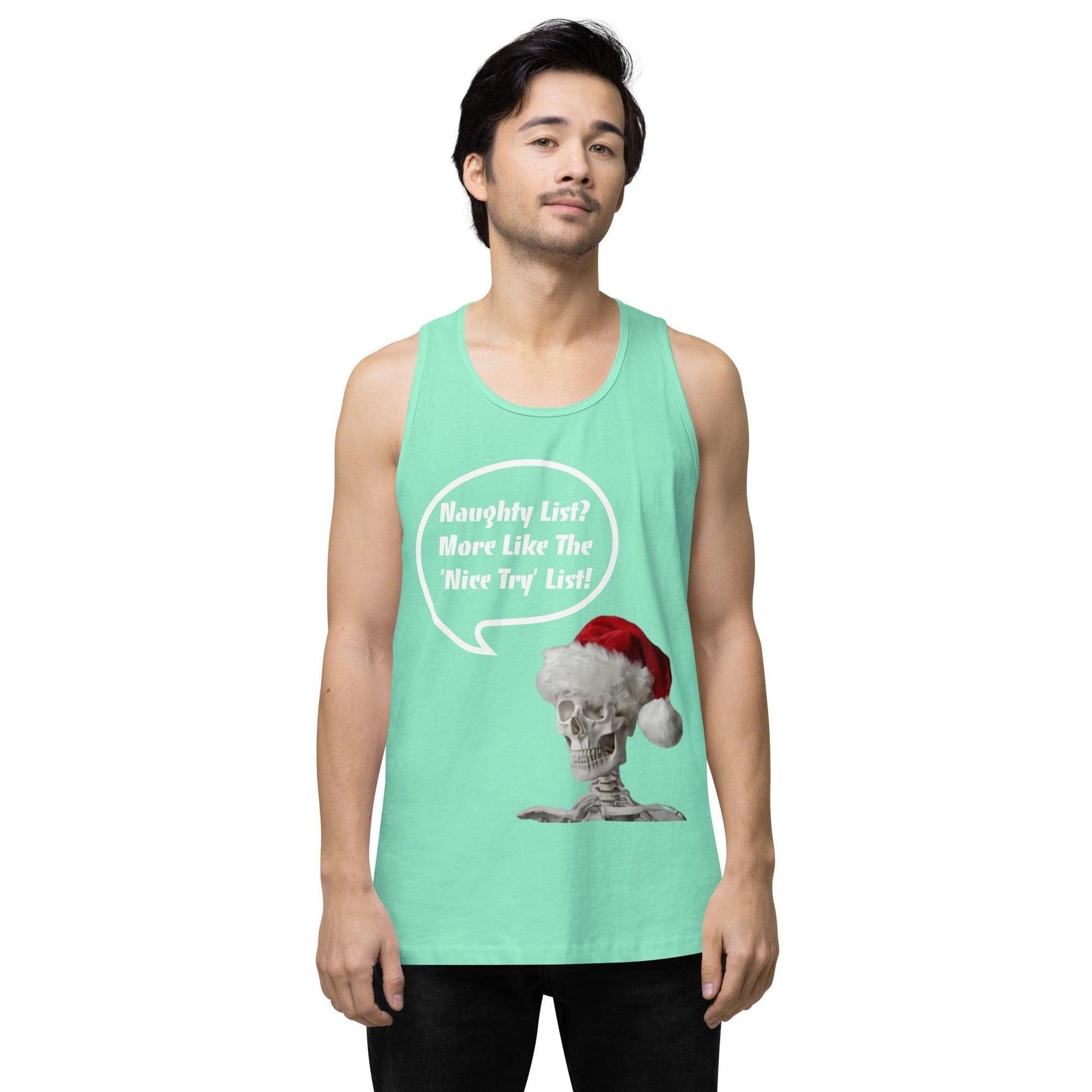 Naughty List? Men’s premium tank top / Christmas Holiday Tank Shirt - Lizard Vigilante