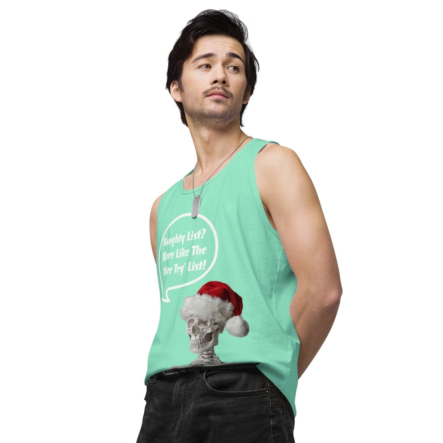 Naughty List? Men’s premium tank top / Christmas Holiday Tank Shirt - Lizard Vigilante