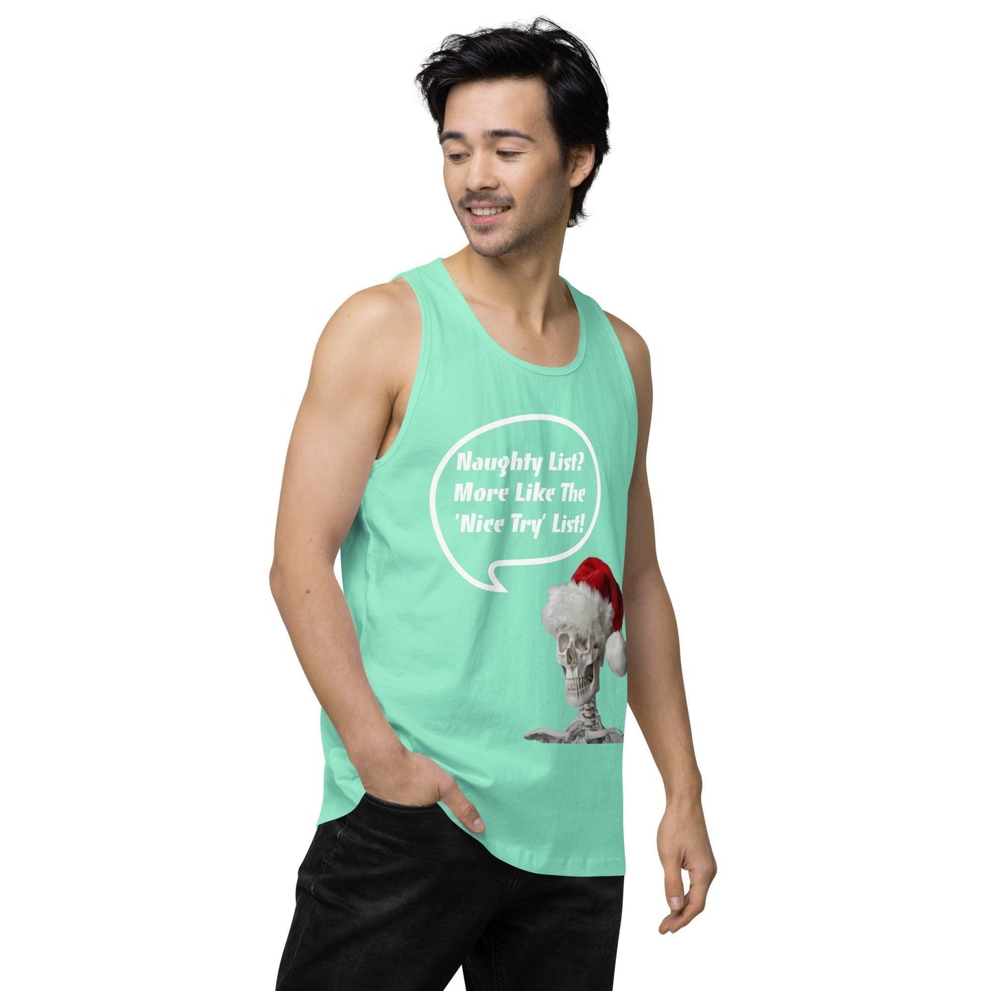 Naughty List? Men’s premium tank top / Christmas Holiday Tank Shirt - Lizard Vigilante