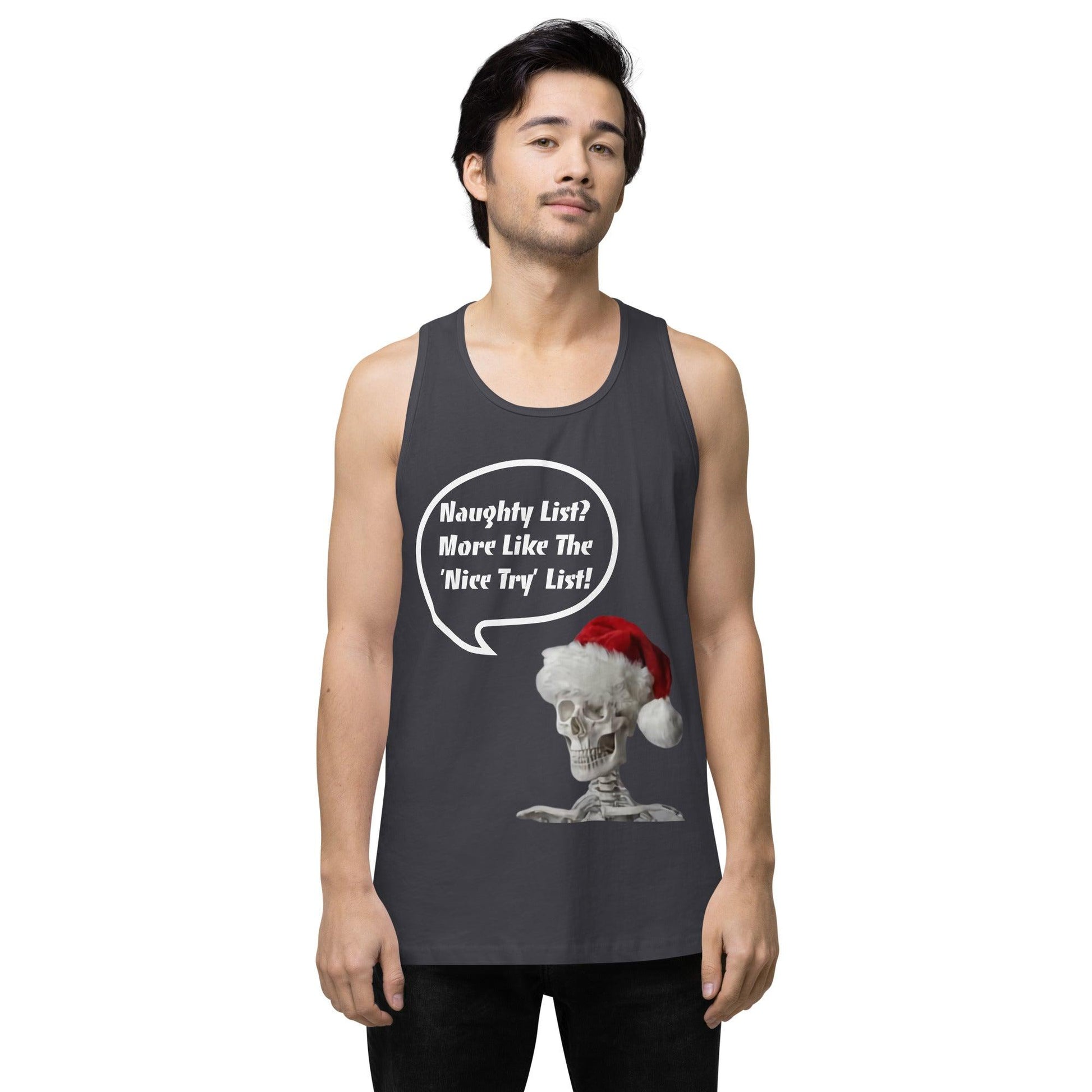 Naughty List? Men’s premium tank top / Christmas Holiday Tank Shirt - Lizard Vigilante