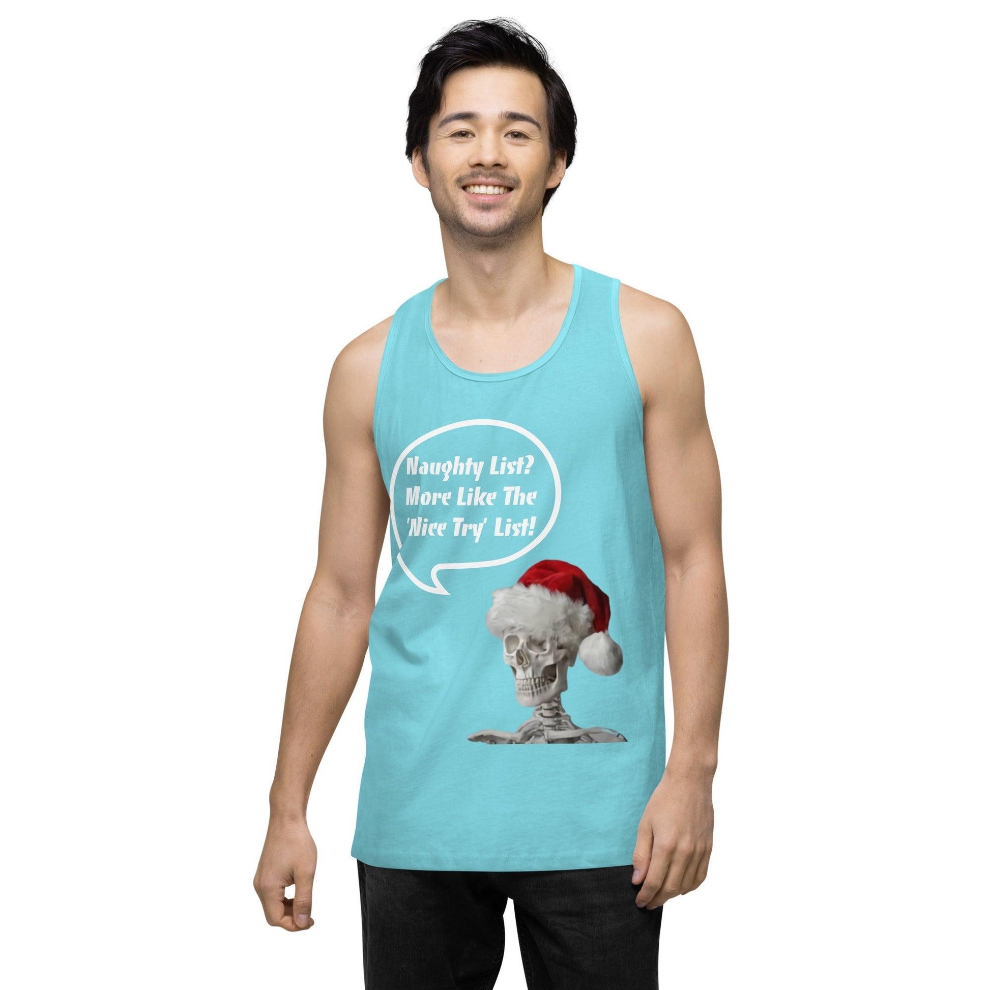 Naughty List? Men’s premium tank top / Christmas Holiday Tank Shirt - Lizard Vigilante