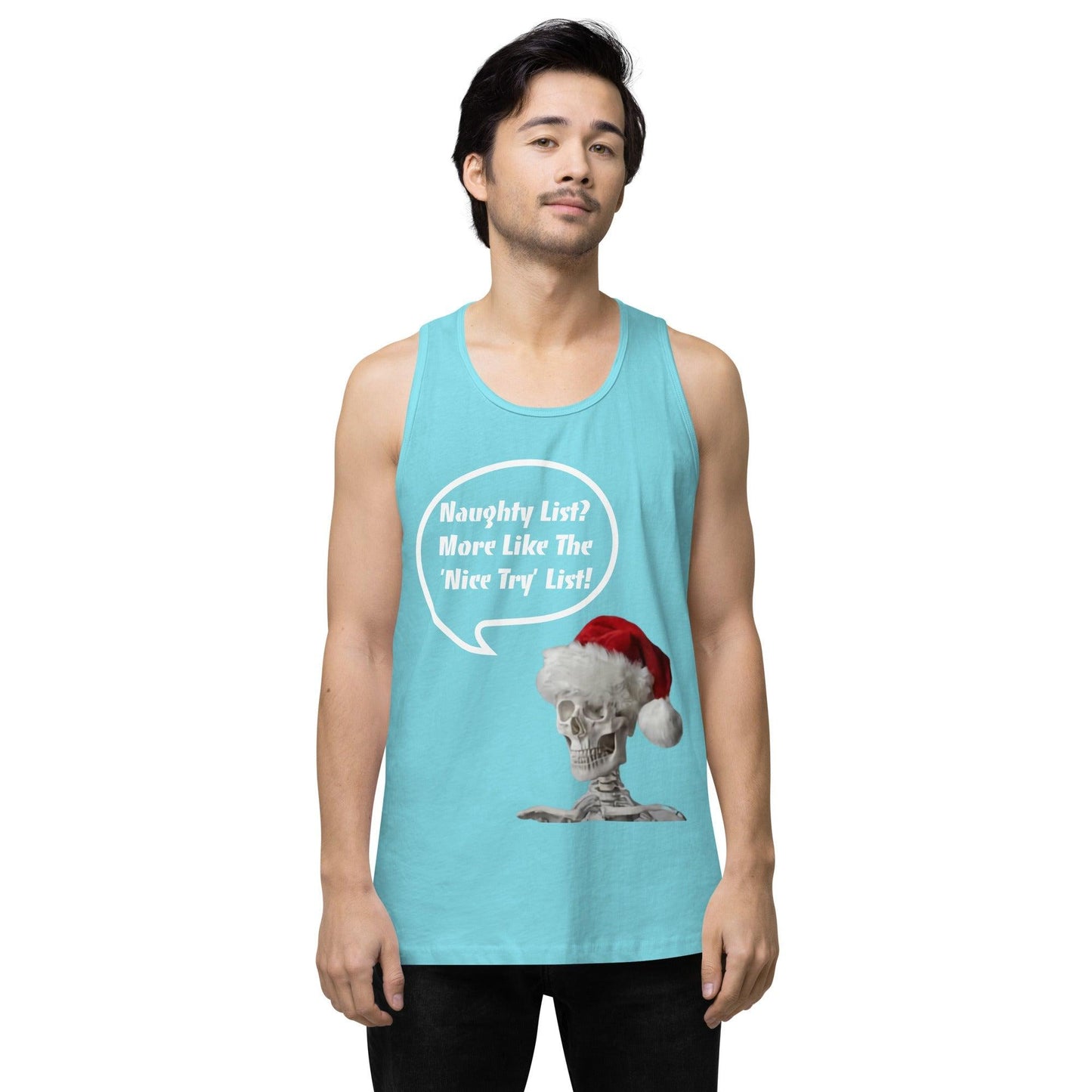 Naughty List? Men’s premium tank top / Christmas Holiday Tank Shirt - Lizard Vigilante