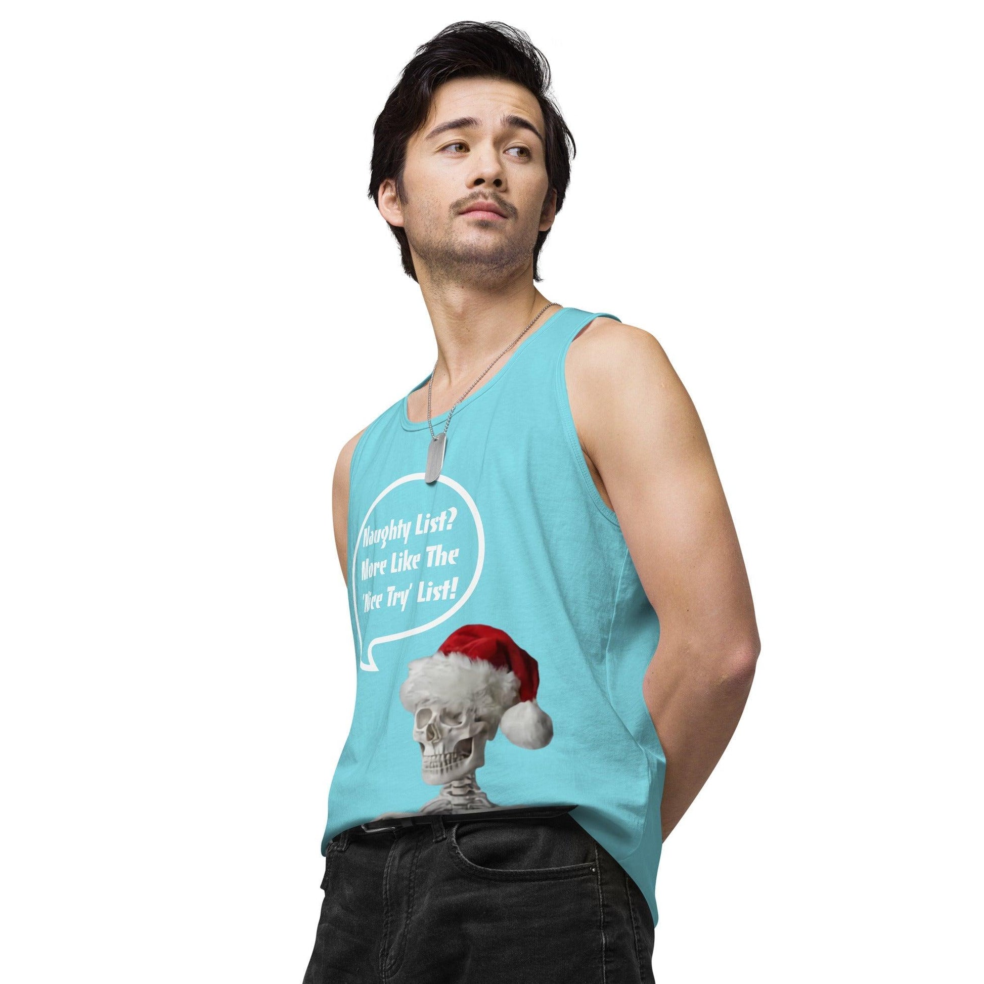 Naughty List? Men’s premium tank top / Christmas Holiday Tank Shirt - Lizard Vigilante