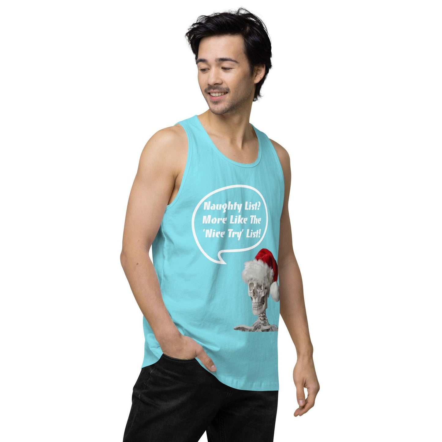 Naughty List? Men’s premium tank top / Christmas Holiday Tank Shirt - Lizard Vigilante