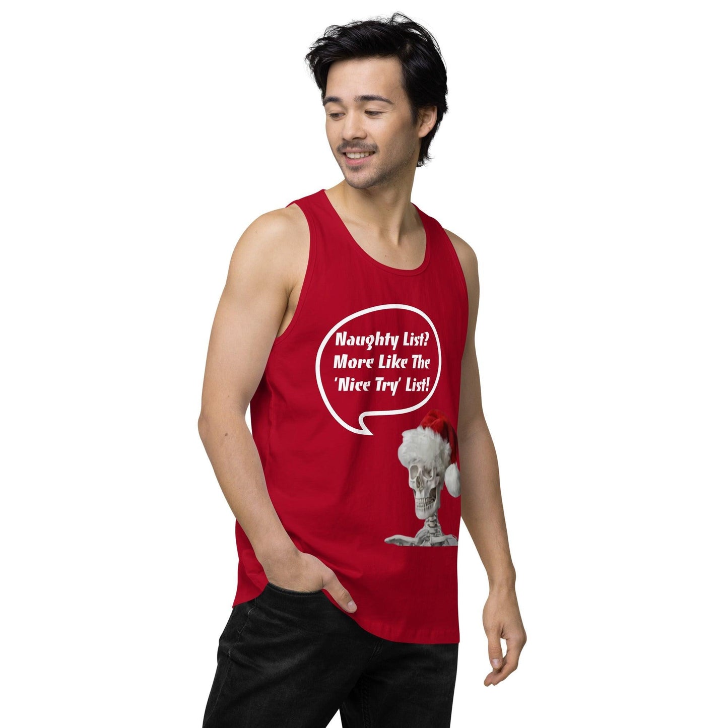 Naughty List? Men’s premium tank top / Christmas Holiday Tank Shirt - Lizard Vigilante