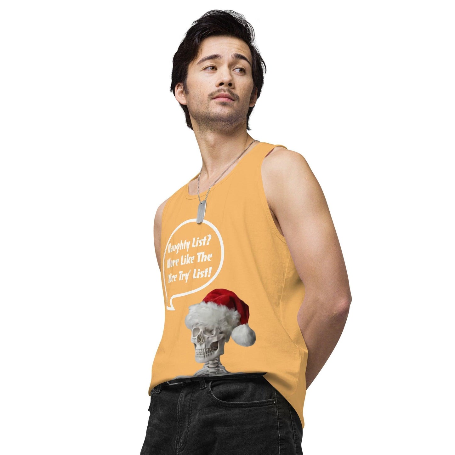 Naughty List? Men’s premium tank top / Christmas Holiday Tank Shirt - Lizard Vigilante