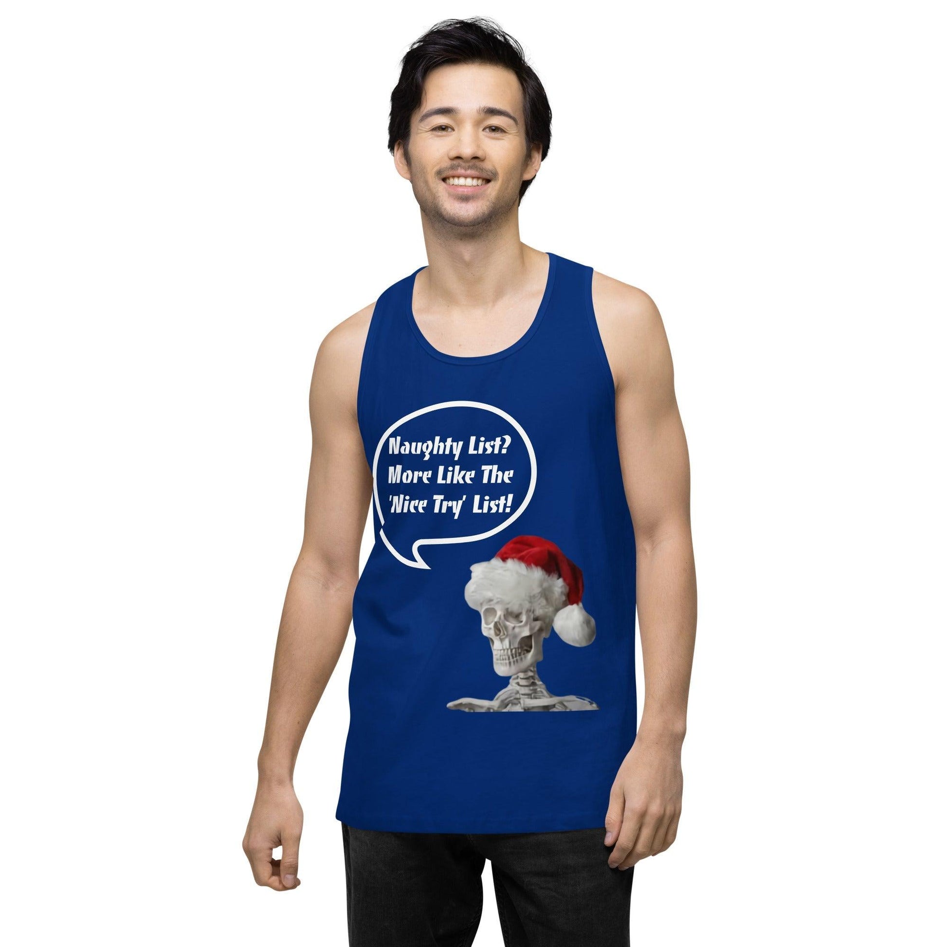 Naughty List? Men’s premium tank top / Christmas Holiday Tank Shirt - Lizard Vigilante