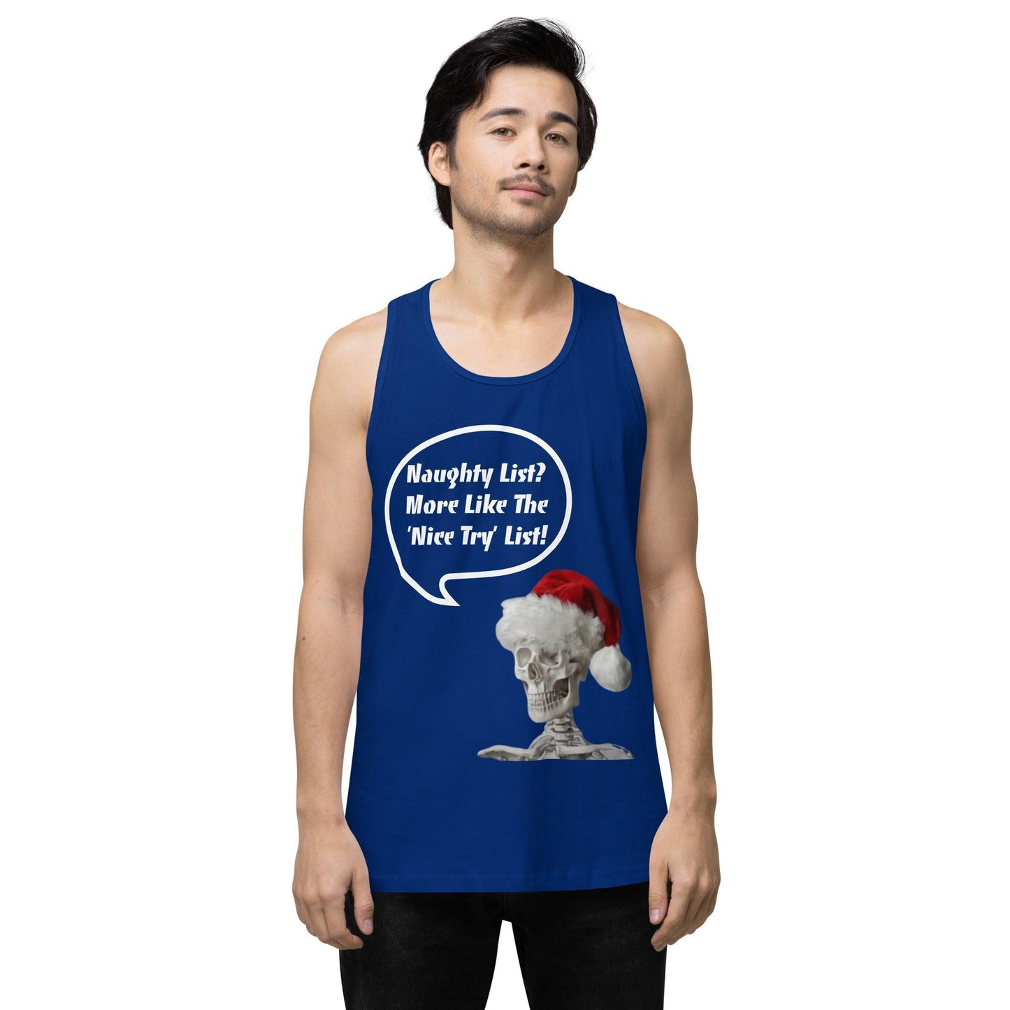 Naughty List? Men’s premium tank top / Christmas Holiday Tank Shirt - Lizard Vigilante