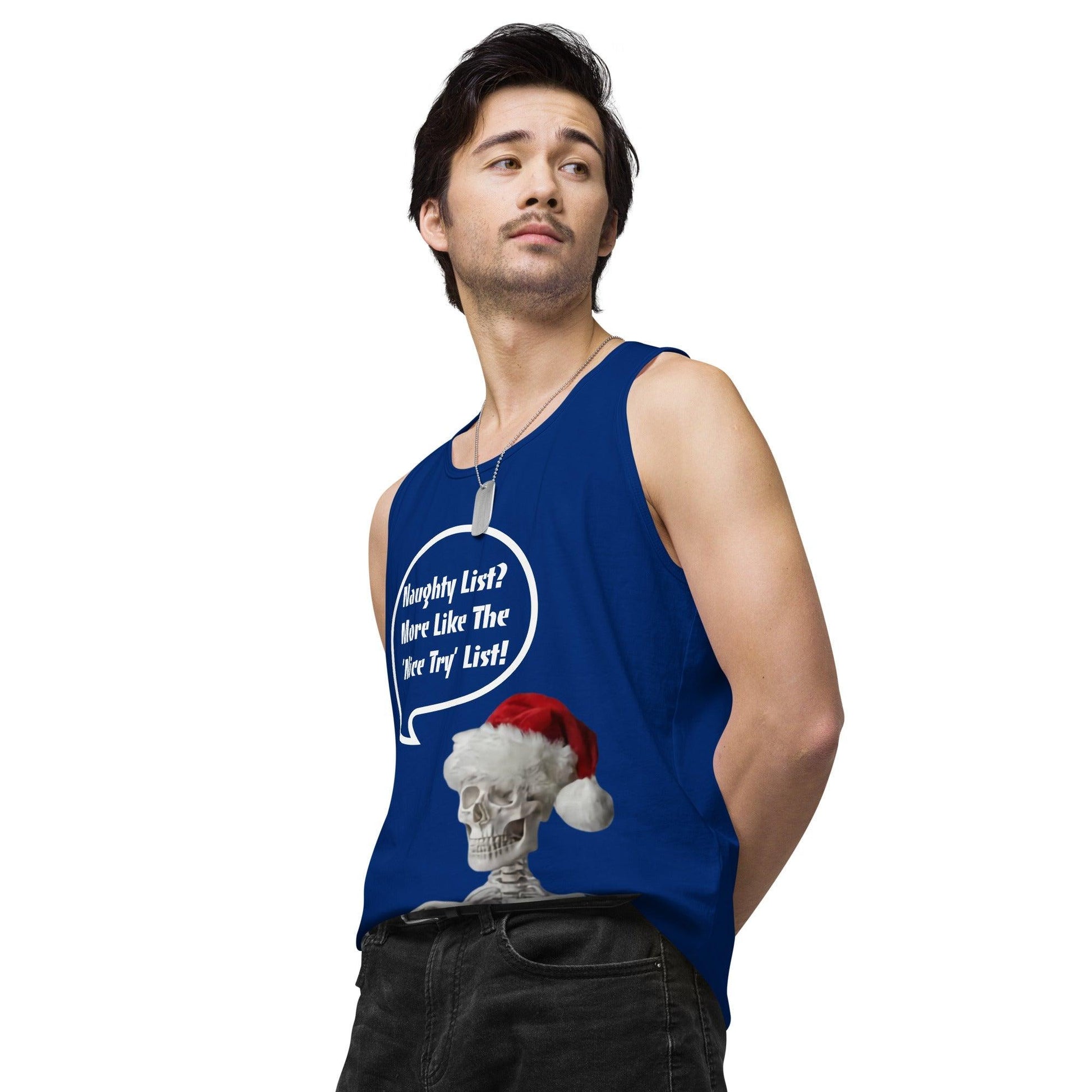 Naughty List? Men’s premium tank top / Christmas Holiday Tank Shirt - Lizard Vigilante