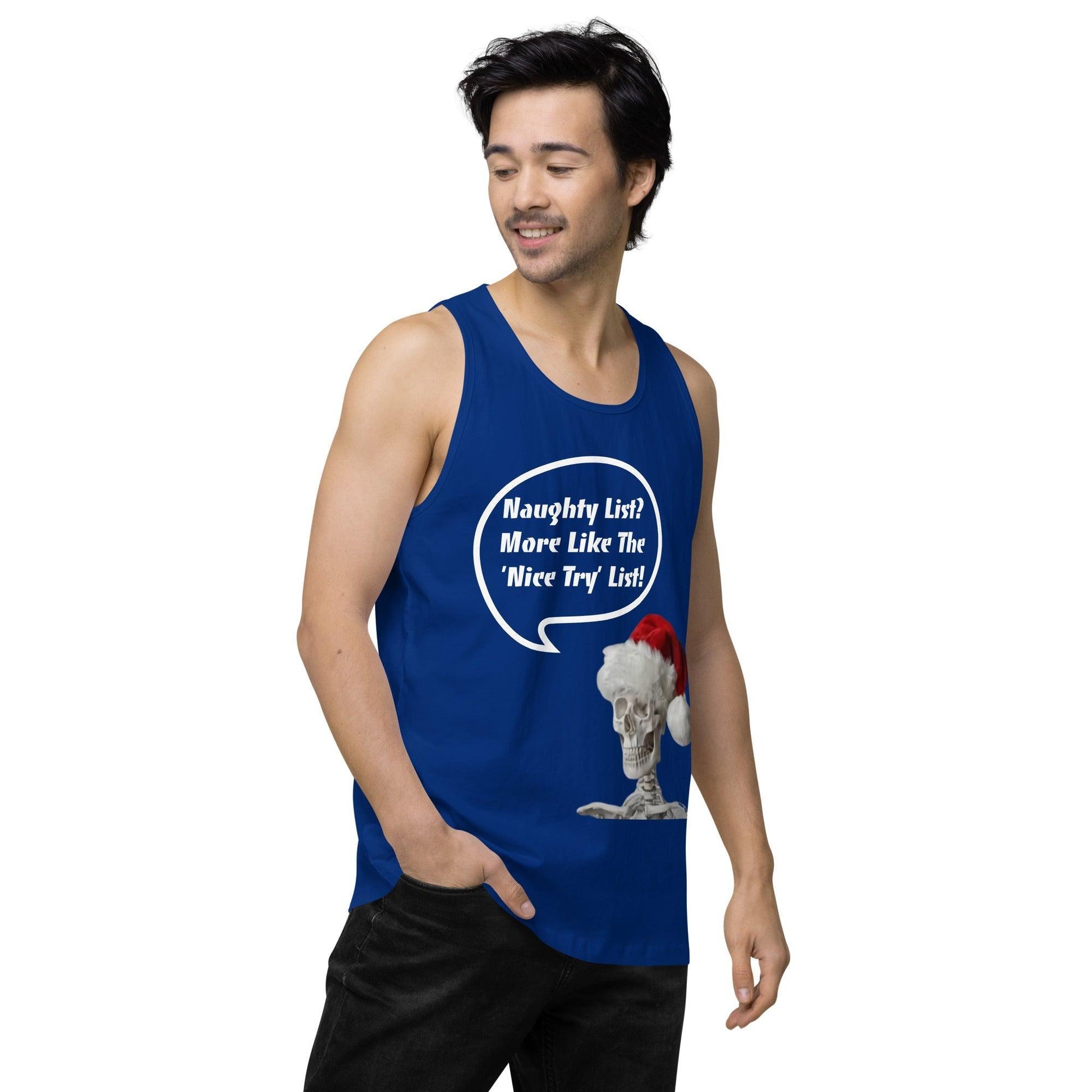 Naughty List? Men’s premium tank top / Christmas Holiday Tank Shirt - Lizard Vigilante