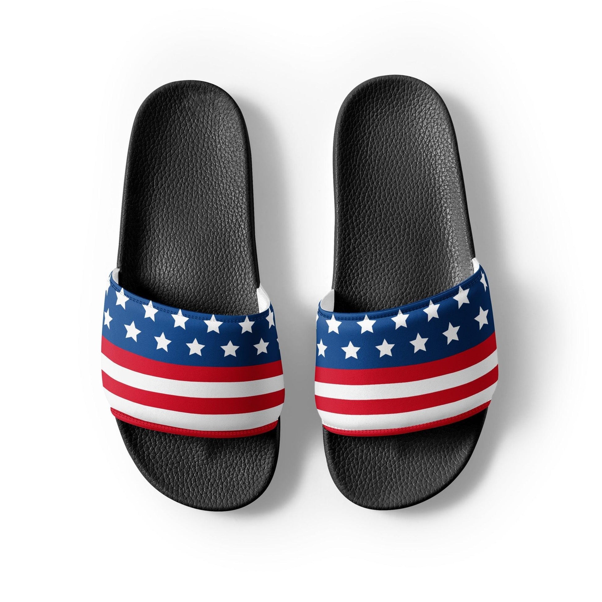 American Flag Men’s slides, Red White and Blue Footwear - Lizard Vigilante