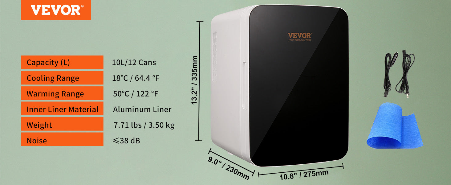 VEVOR 10L Car Refrigerator Mini Portable Skincare Fridge Cooling Freezer Food Drink Storage Box Container for Home Car Bar Use - Premium  from Lizard Vigilante - Just $128.99! Shop now at Lizard Vigilante