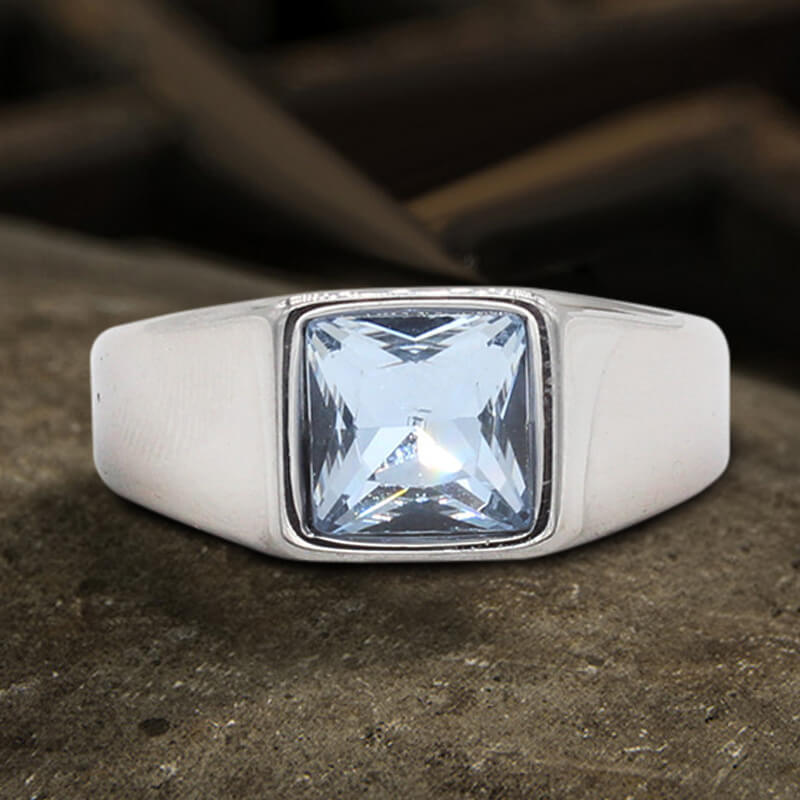 Minimalist Birthstone Stainless Steel Ring