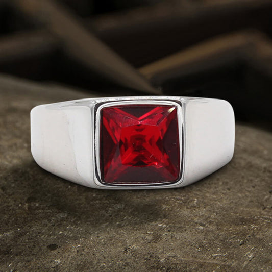 Minimalist Birthstone Stainless Steel Ring